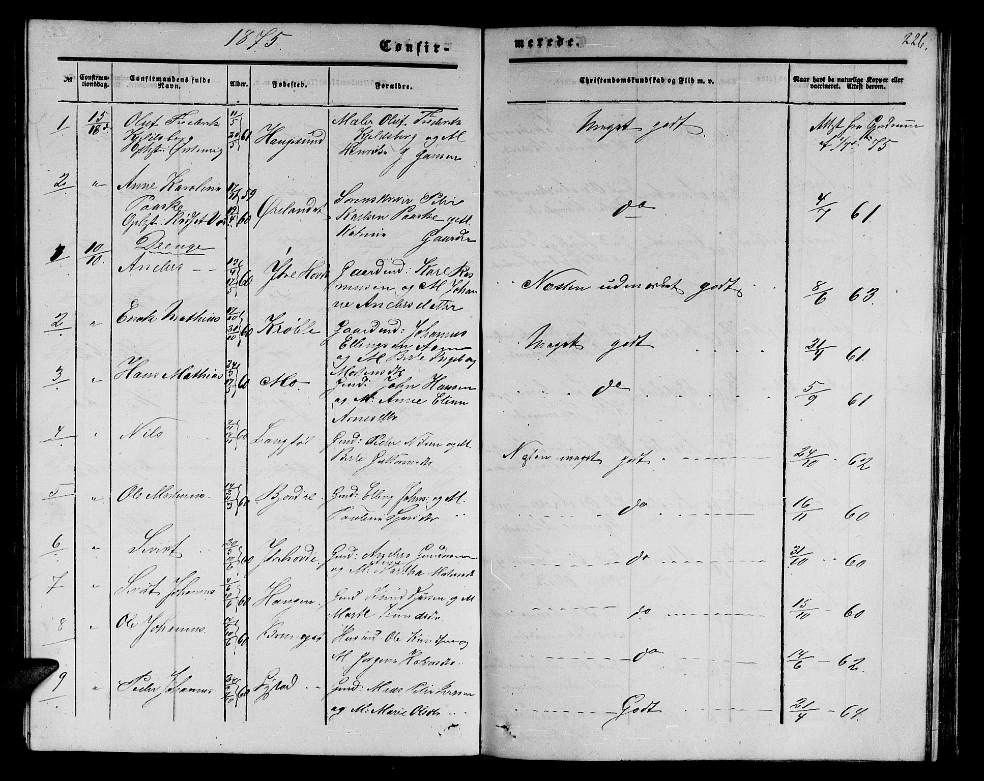 Ministerialprotokoller, klokkerbøker og fødselsregistre - Møre og Romsdal, AV/SAT-A-1454/513/L0188: Parish register (copy) no. 513C02, 1865-1882, p. 226
