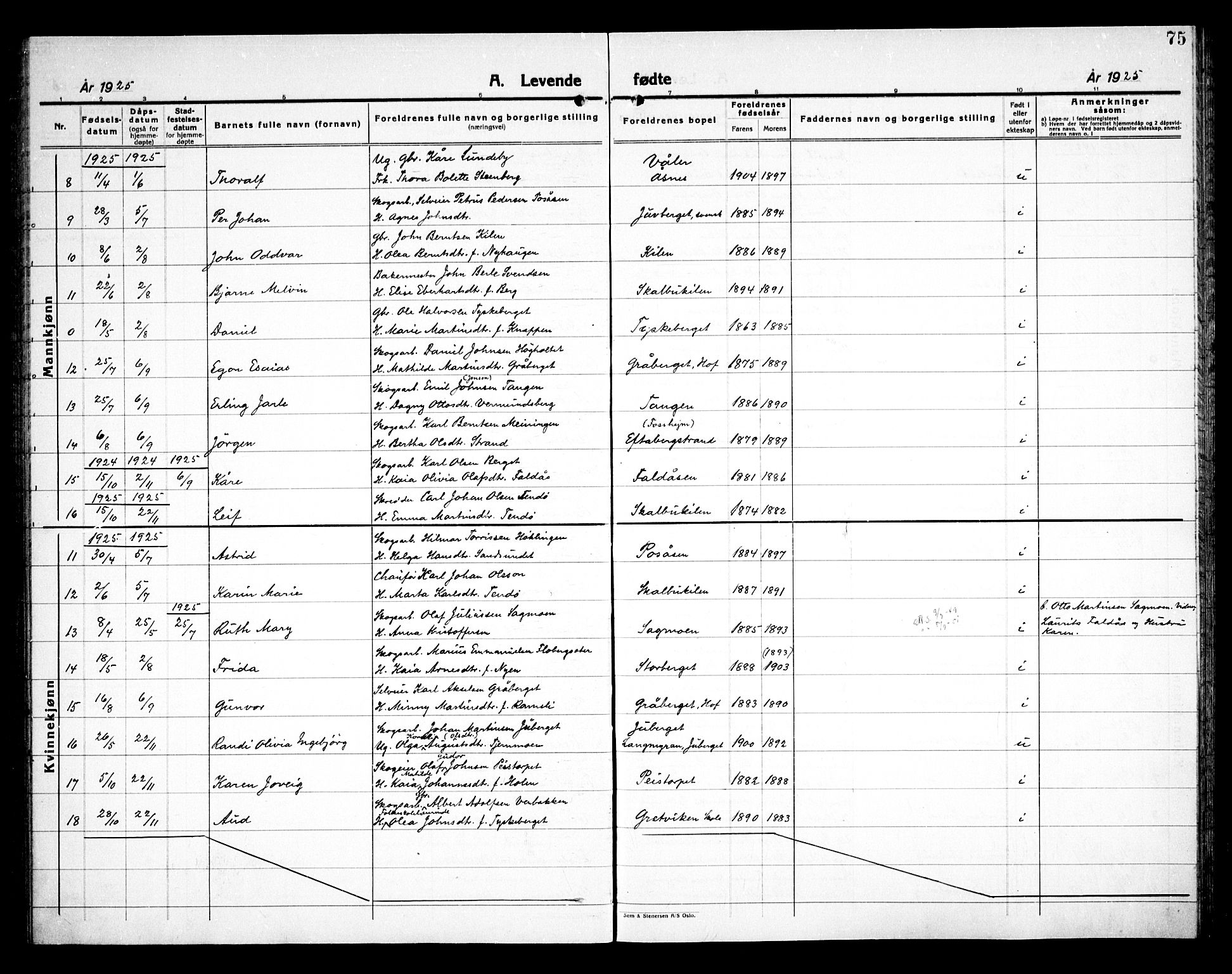 Åsnes prestekontor, AV/SAH-PREST-042/H/Ha/Haa/L0000E: Parish register (official) no. 0C, 1890-1929, p. 75