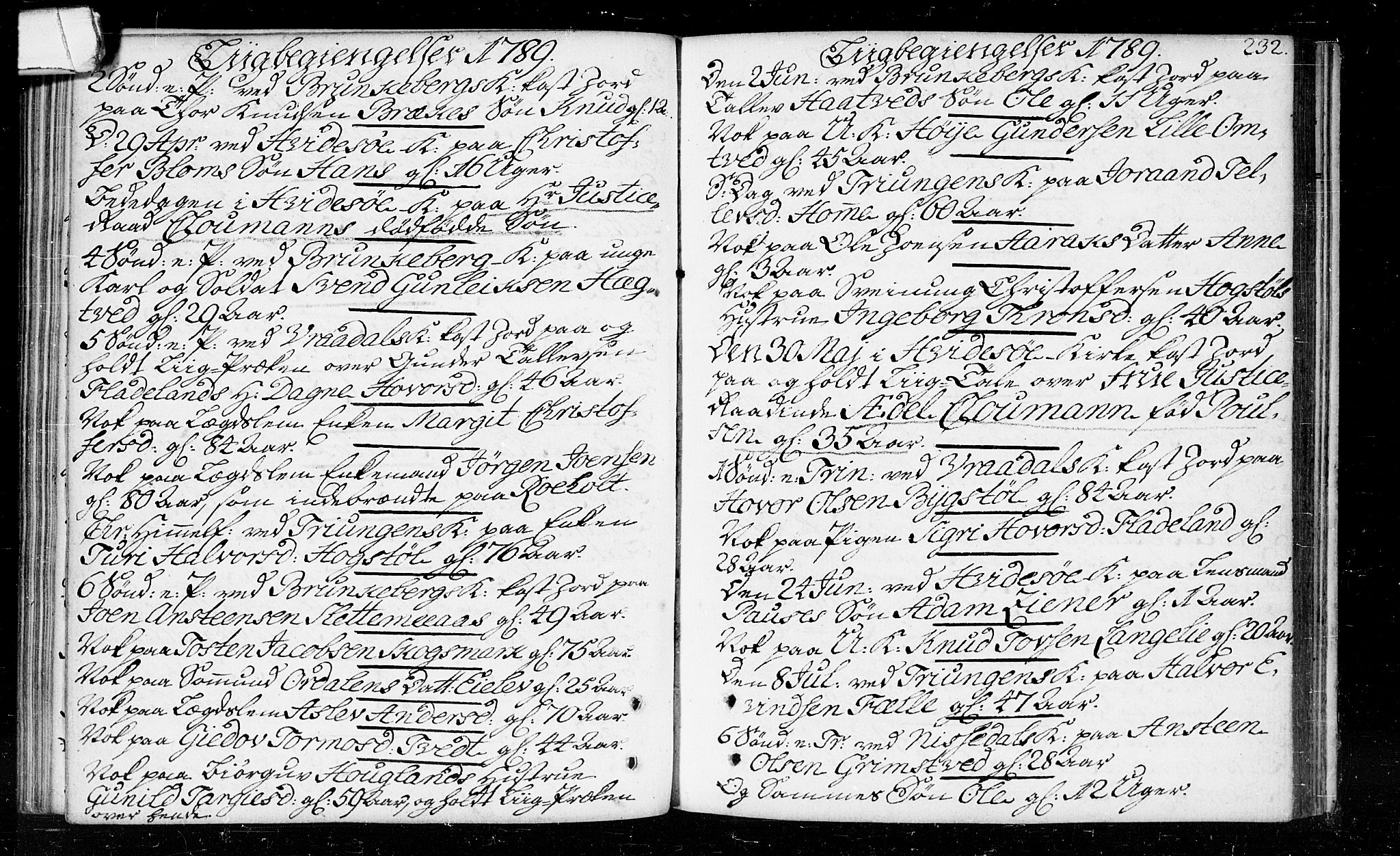 Kviteseid kirkebøker, SAKO/A-276/F/Fa/L0003: Parish register (official) no. I 3, 1787-1799, p. 232