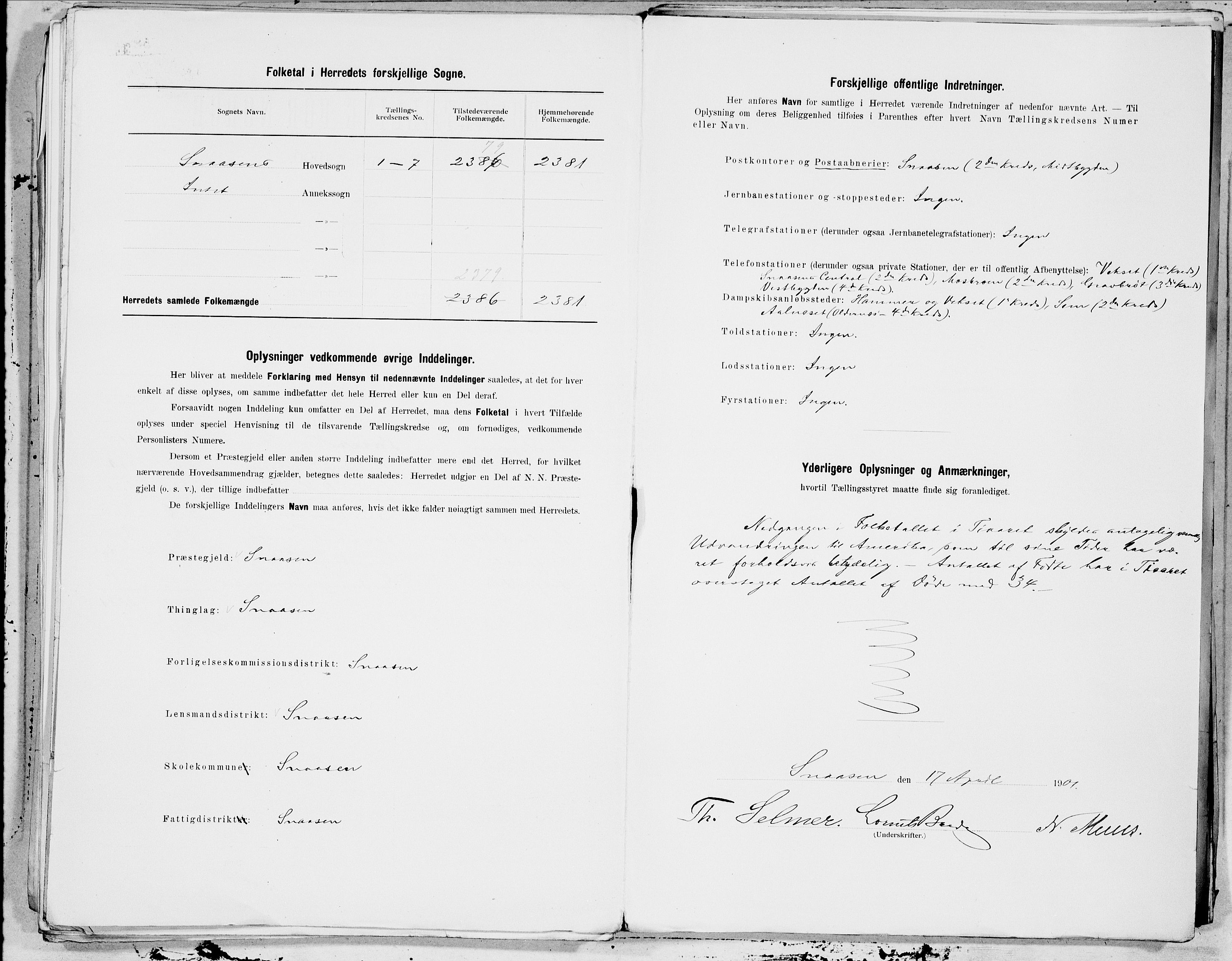 SAT, 1900 census for Snåsa, 1900, p. 19