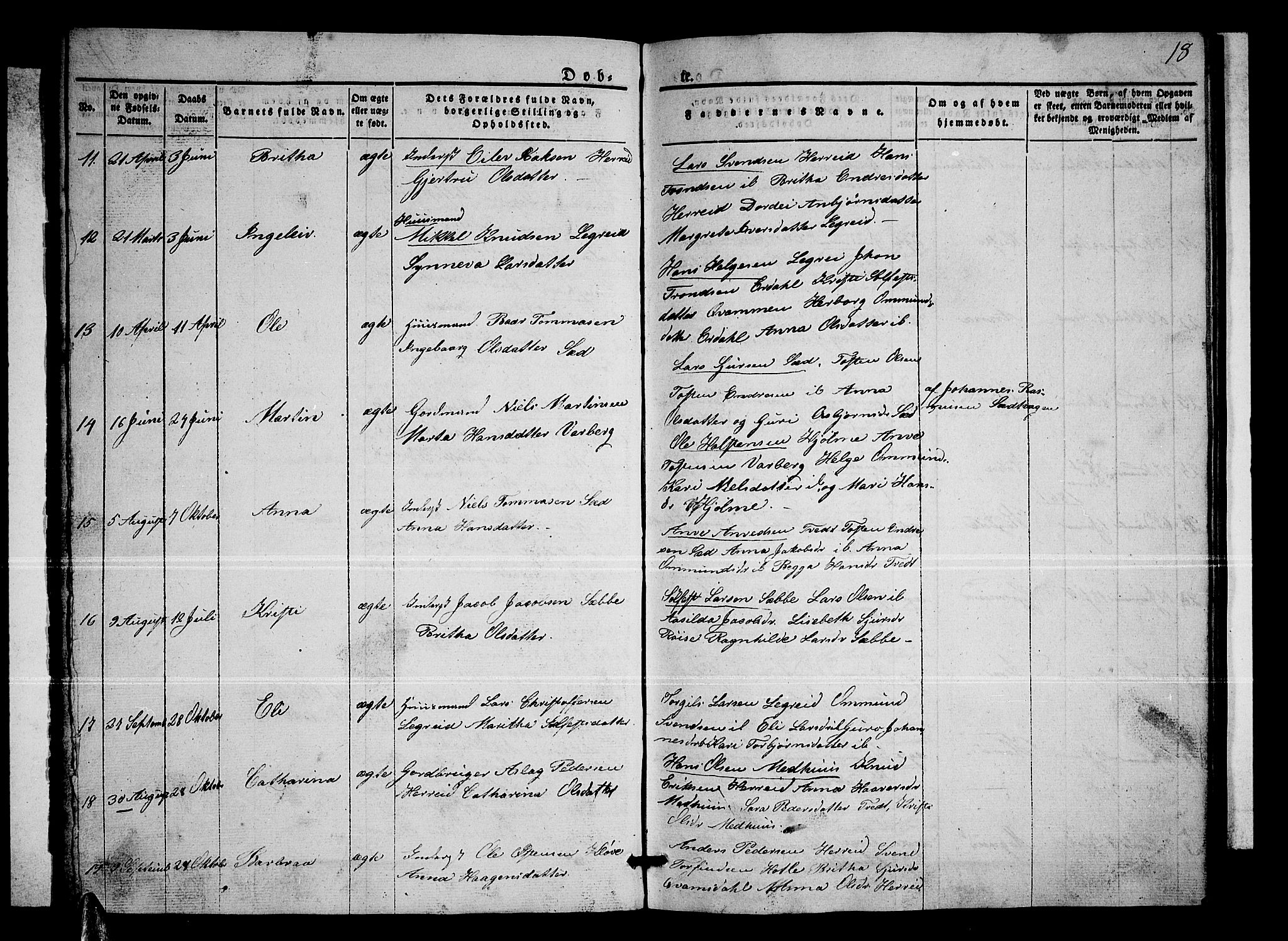 Ullensvang sokneprestembete, SAB/A-78701/H/Hab: Parish register (copy) no. C 1, 1855-1871, p. 18