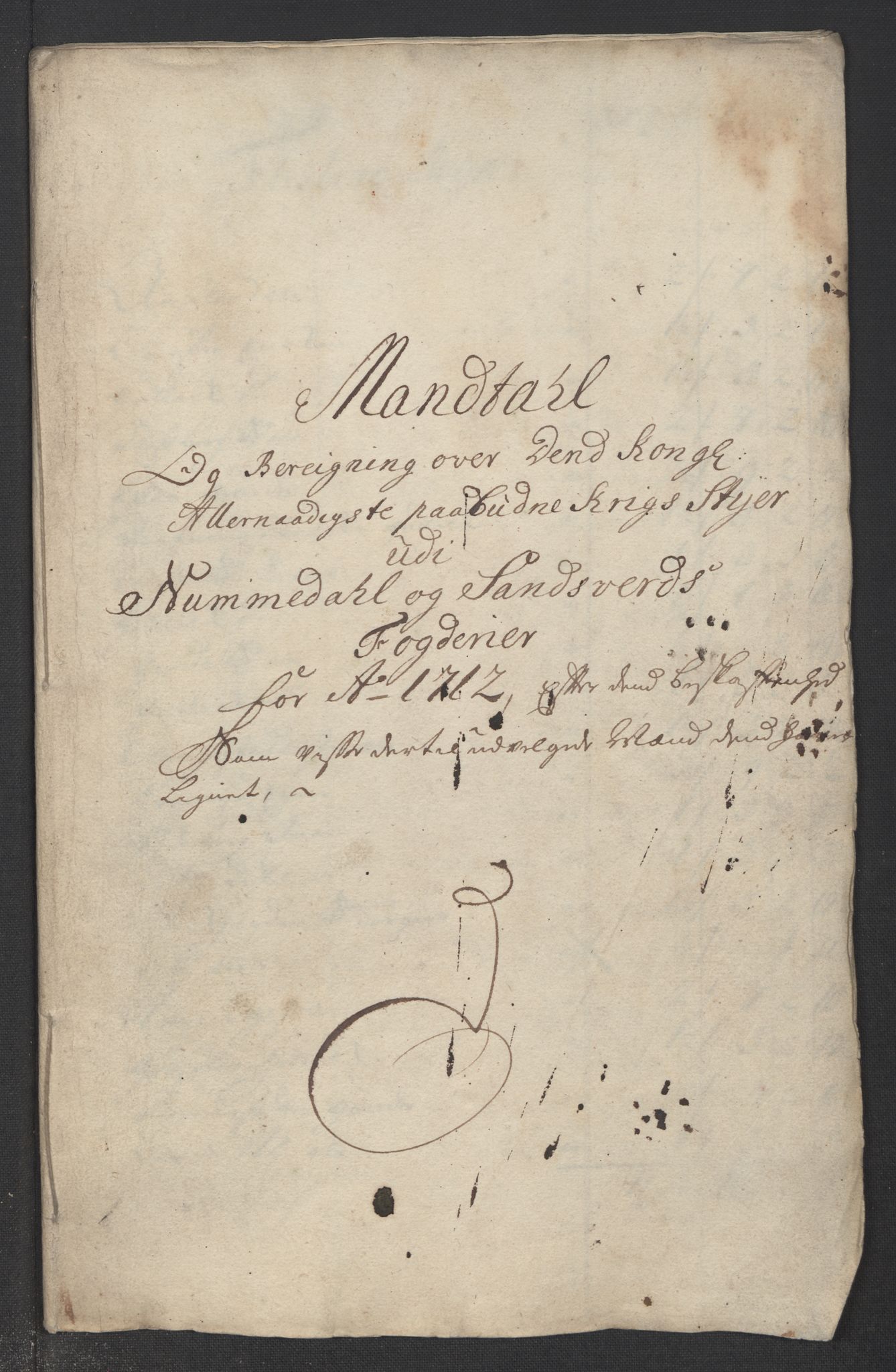 Rentekammeret inntil 1814, Reviderte regnskaper, Fogderegnskap, AV/RA-EA-4092/R24/L1587: Fogderegnskap Numedal og Sandsvær, 1712, p. 203