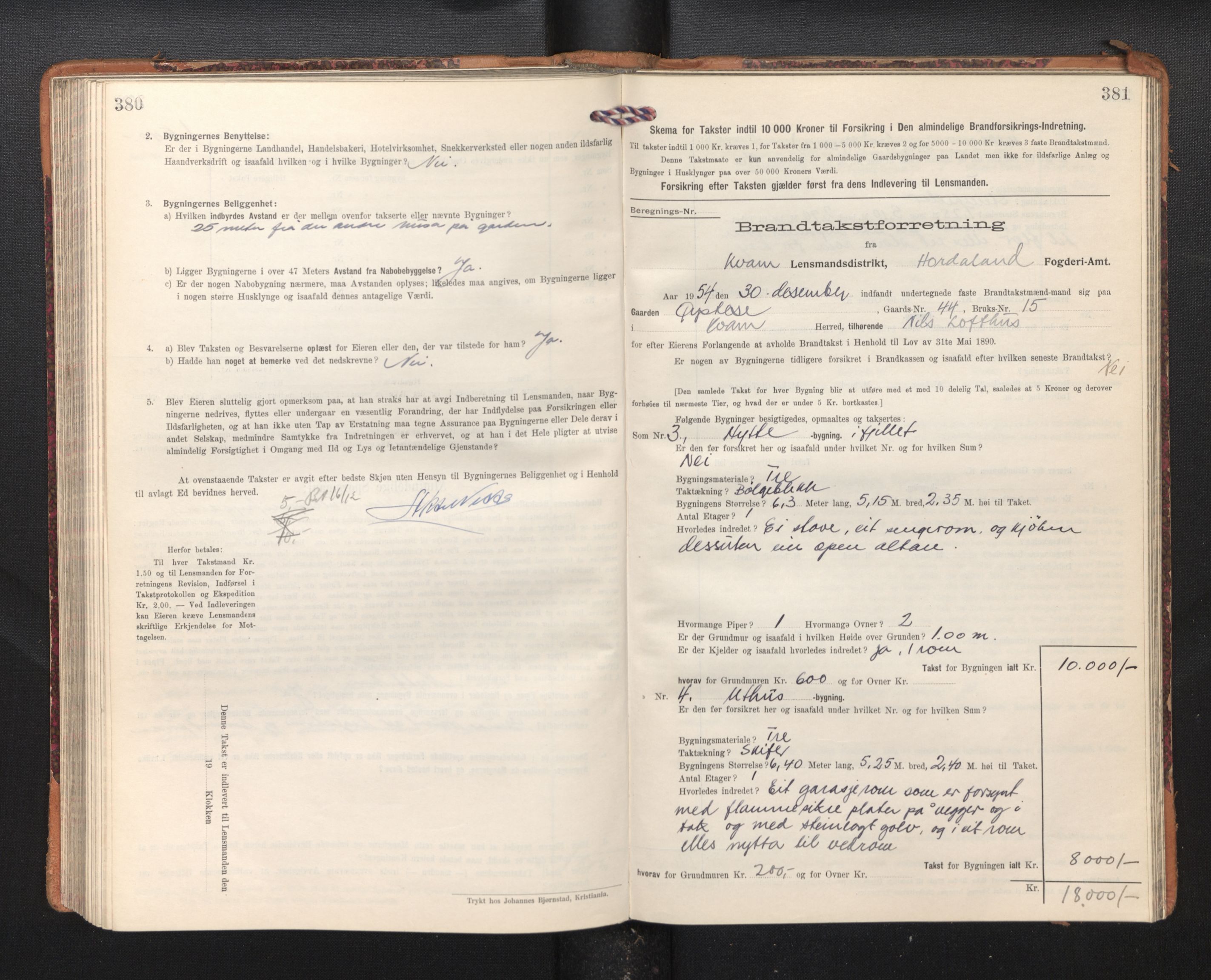 Lensmannen i Kvam, SAB/A-33201/0012/L0006: Branntakstprotokoll, skjematakst, 1913-1955, p. 380-381