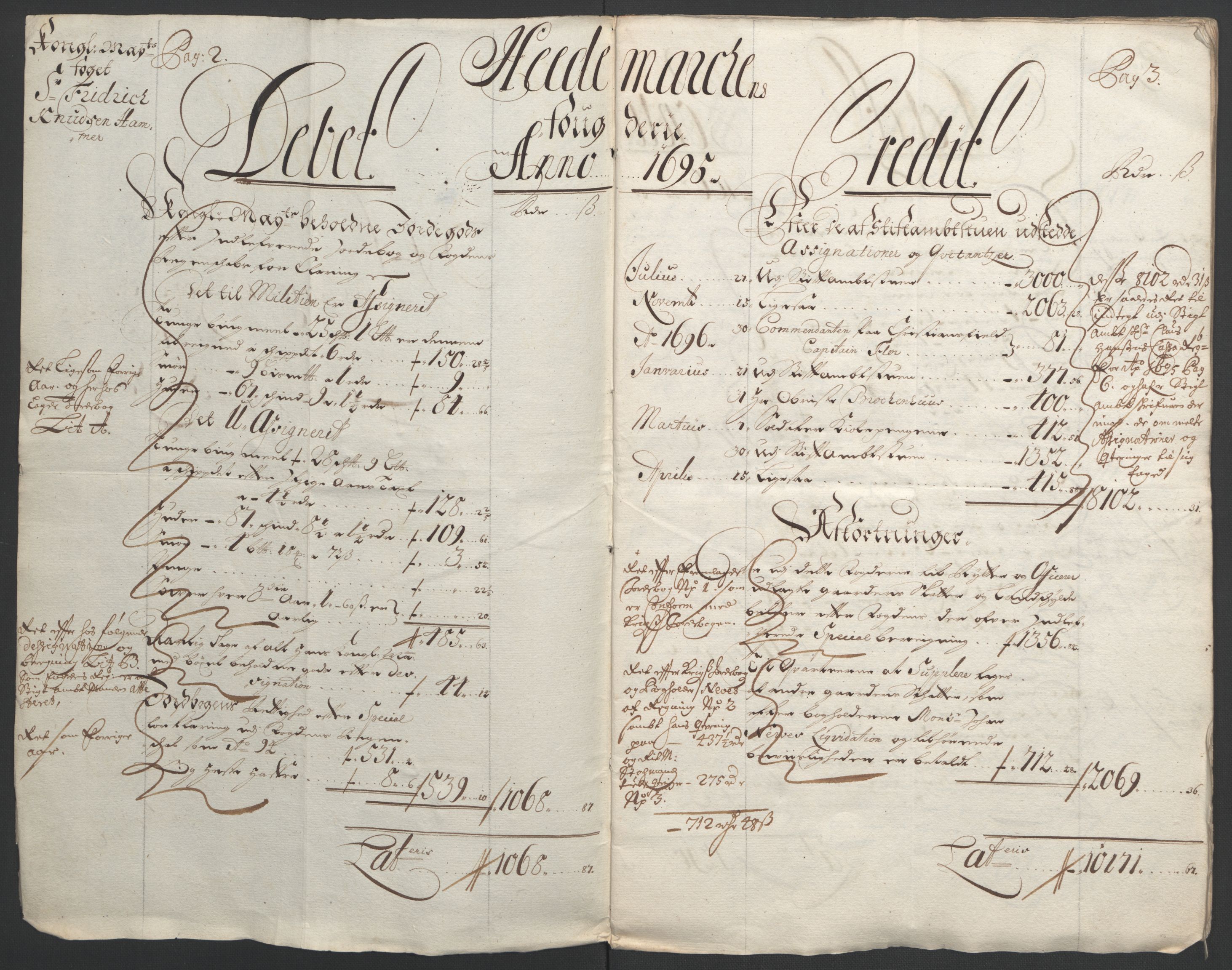 Rentekammeret inntil 1814, Reviderte regnskaper, Fogderegnskap, RA/EA-4092/R16/L1036: Fogderegnskap Hedmark, 1695-1696, p. 4