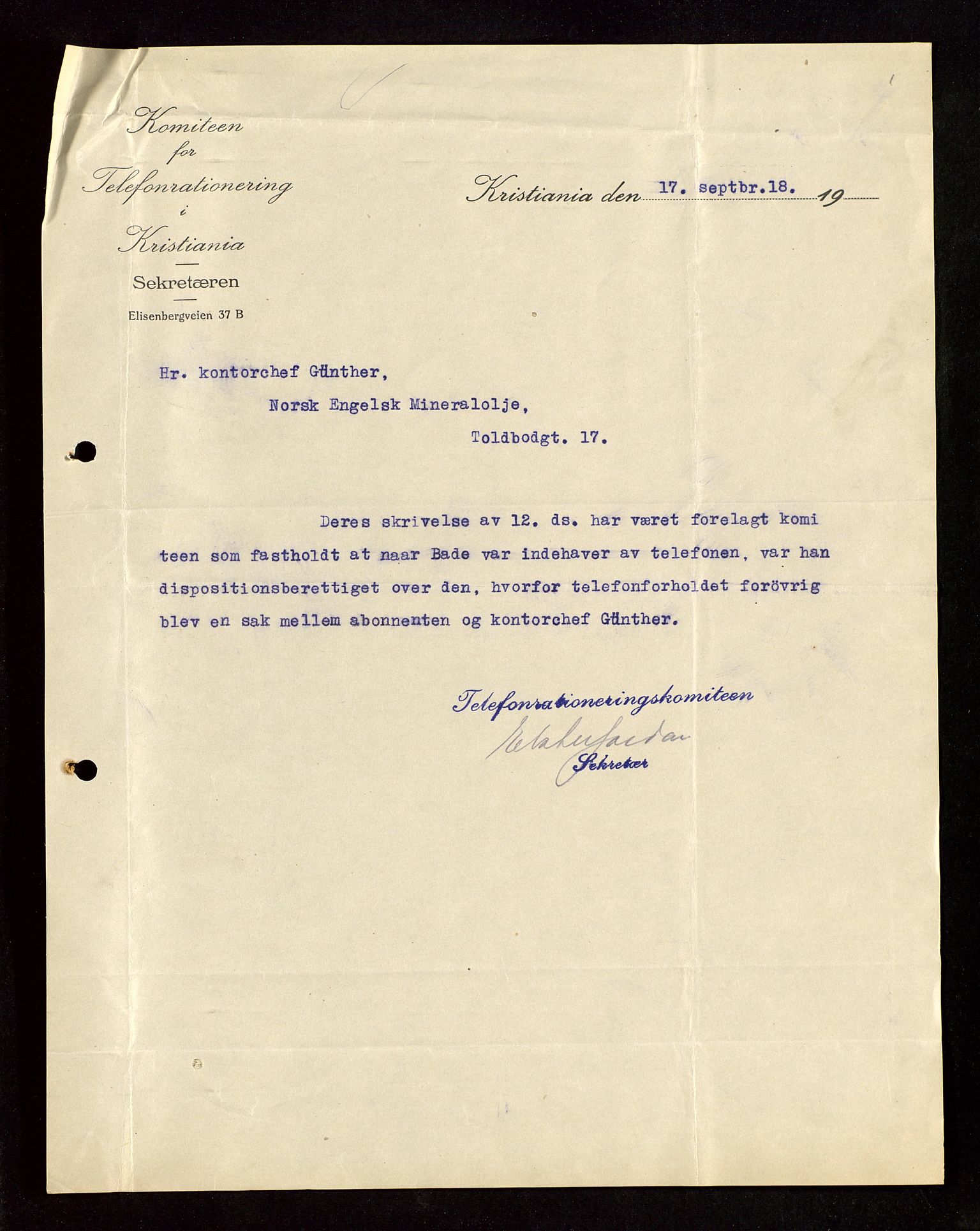 Pa 1521 - A/S Norske Shell, AV/SAST-A-101915/E/Ea/Eaa/L0003: Sjefskorrespondanse, 1918, p. 278