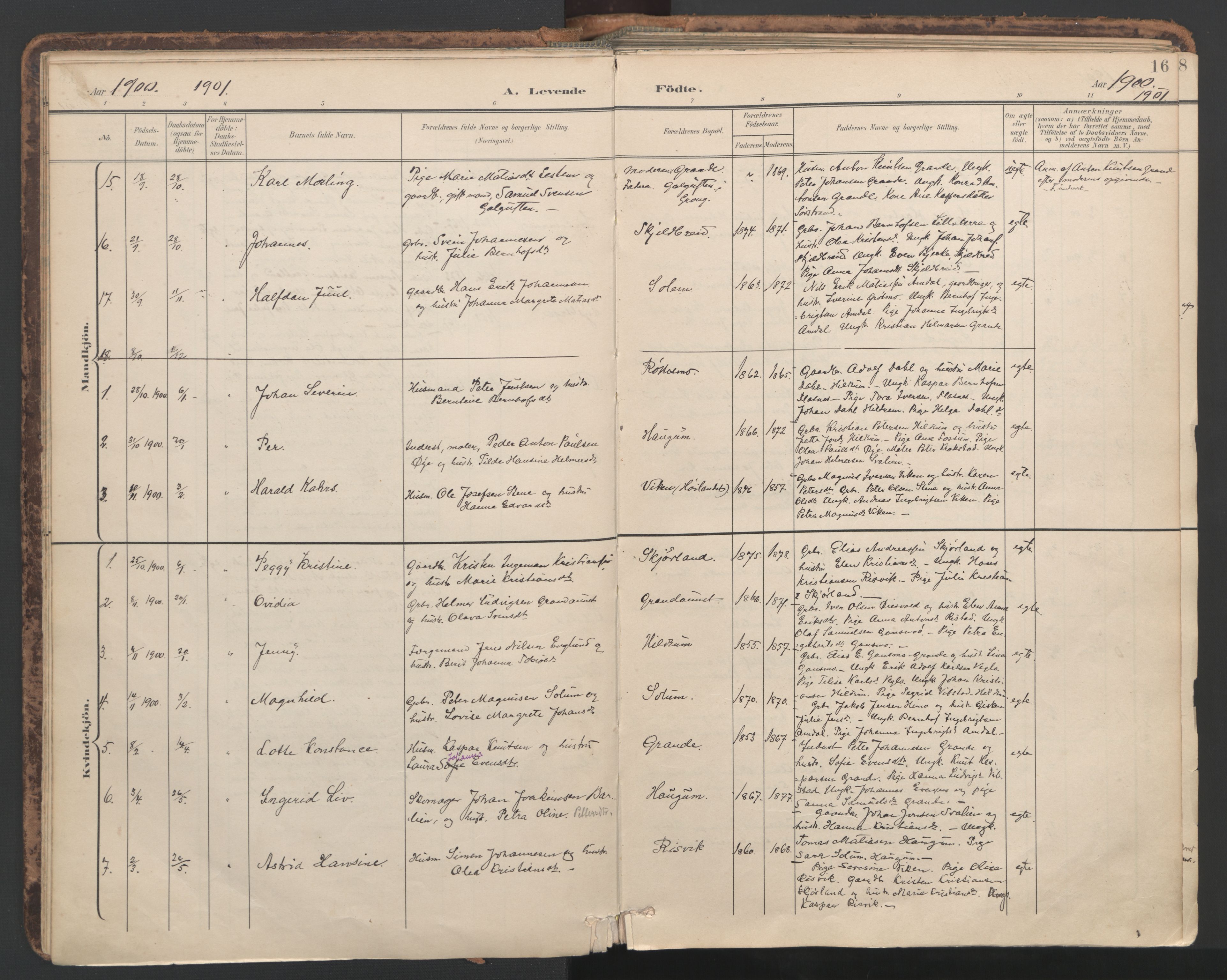 Ministerialprotokoller, klokkerbøker og fødselsregistre - Nord-Trøndelag, SAT/A-1458/764/L0556: Parish register (official) no. 764A11, 1897-1924, p. 16
