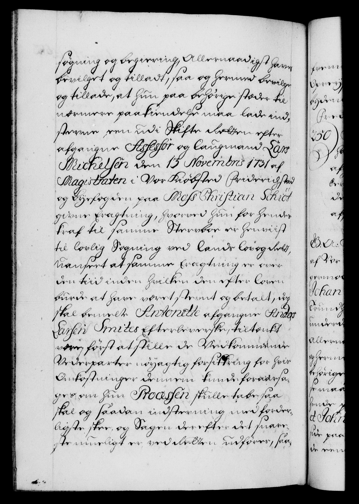 Danske Kanselli 1572-1799, AV/RA-EA-3023/F/Fc/Fca/Fcaa/L0027: Norske registre, 1730-1732, p. 583b