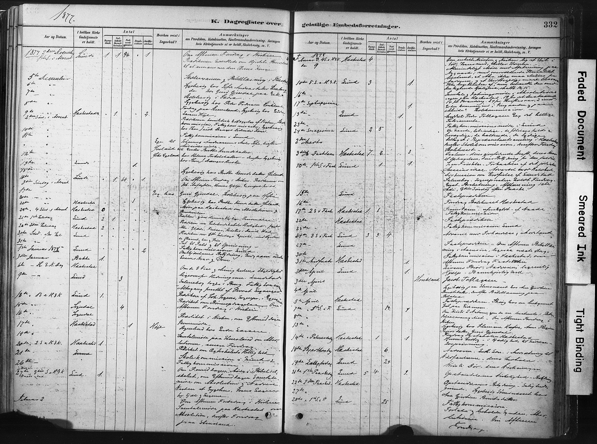 Lund sokneprestkontor, AV/SAST-A-101809/S06/L0011: Parish register (official) no. A 10, 1877-1904, p. 332