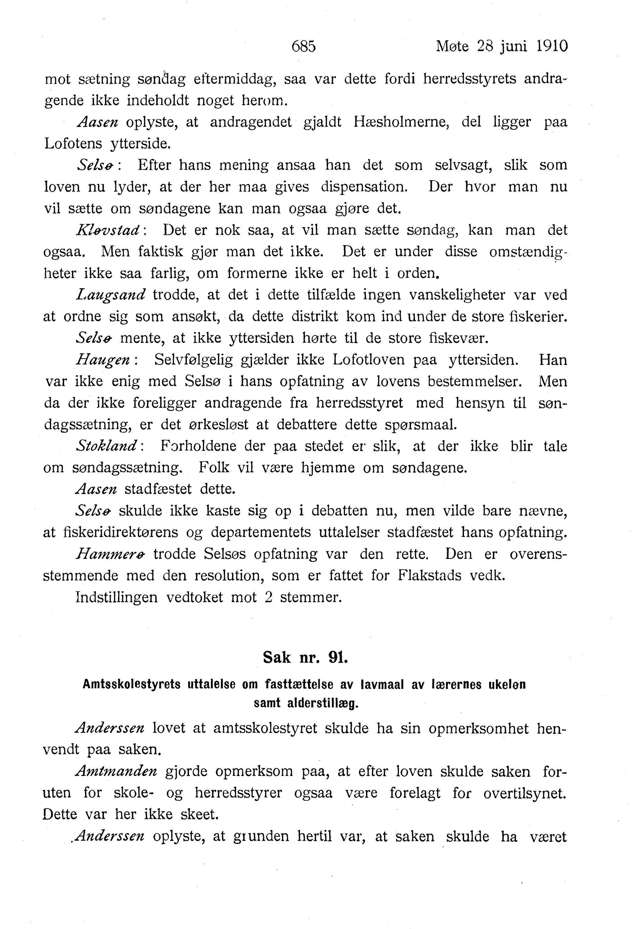 Nordland Fylkeskommune. Fylkestinget, AIN/NFK-17/176/A/Ac/L0033: Fylkestingsforhandlinger 1910, 1910