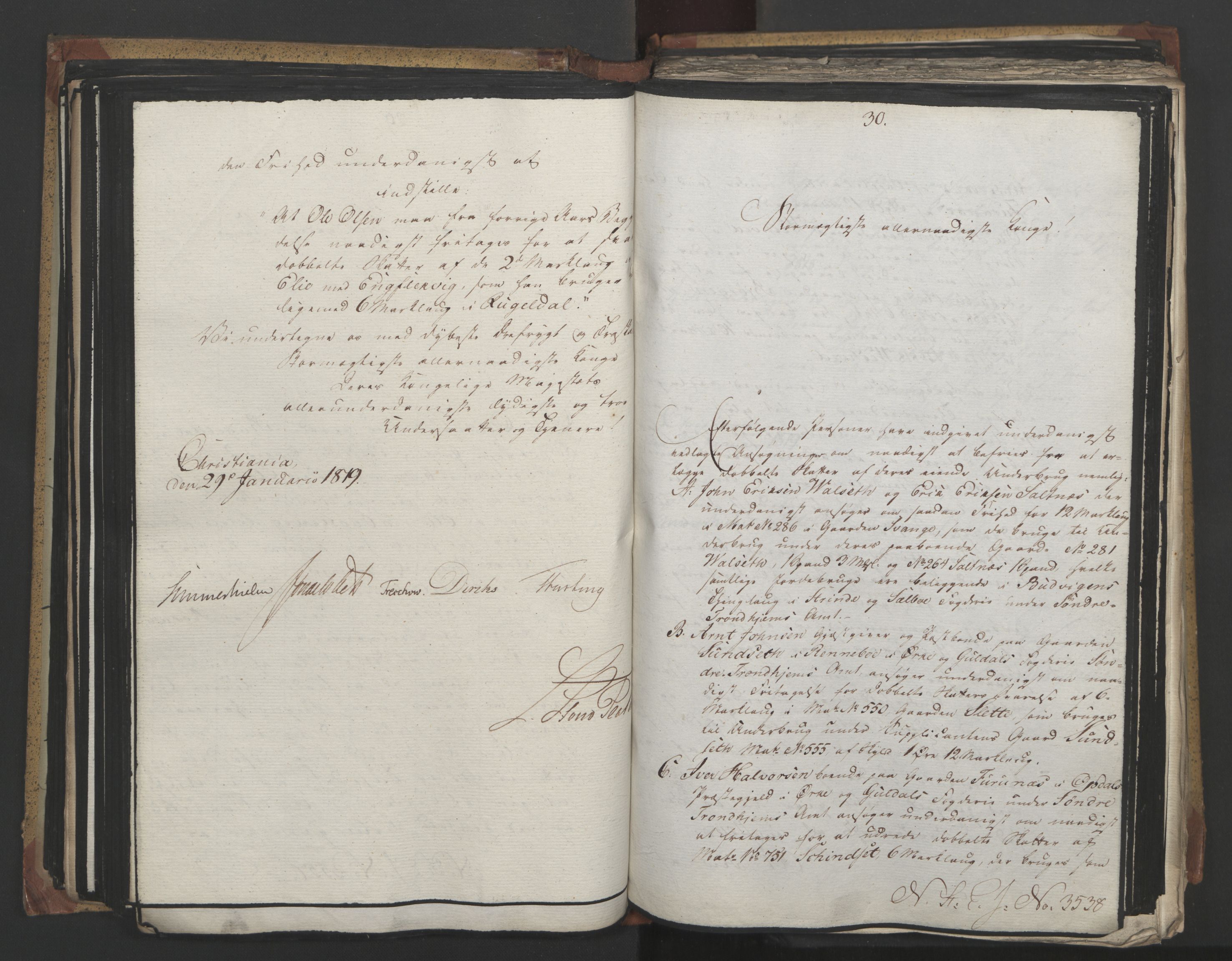 Statsrådsavdelingen i Stockholm, AV/RA-S-1003/D/Da/L0017: Regjeringsinnstillinger nr. 3469-3598, 1819, p. 155