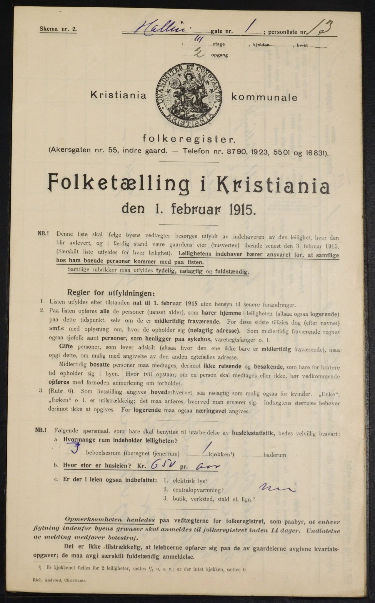 OBA, Municipal Census 1915 for Kristiania, 1915, p. 33654