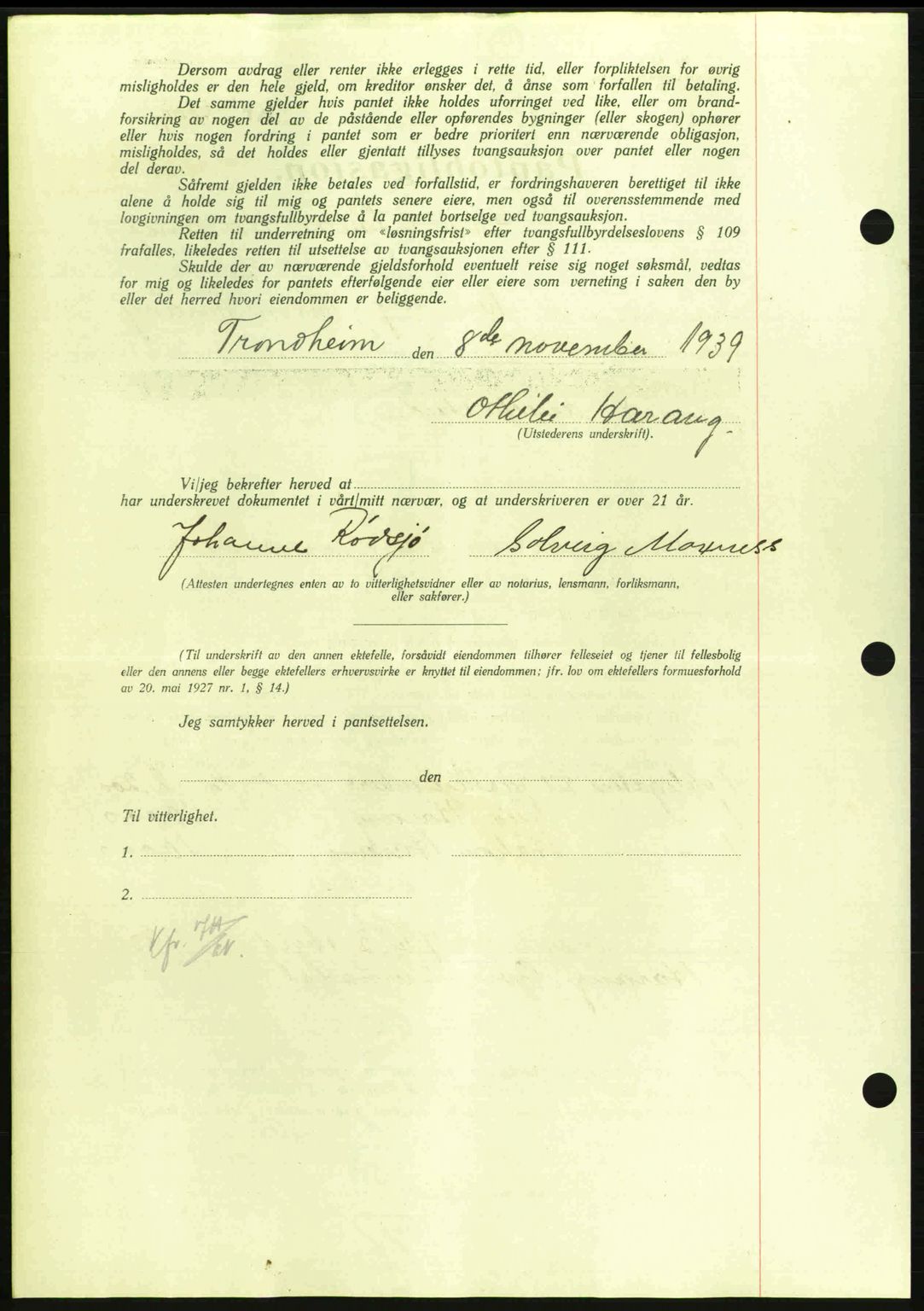 Nordmøre sorenskriveri, AV/SAT-A-4132/1/2/2Ca: Mortgage book no. B86, 1939-1940, Diary no: : 3275/1939