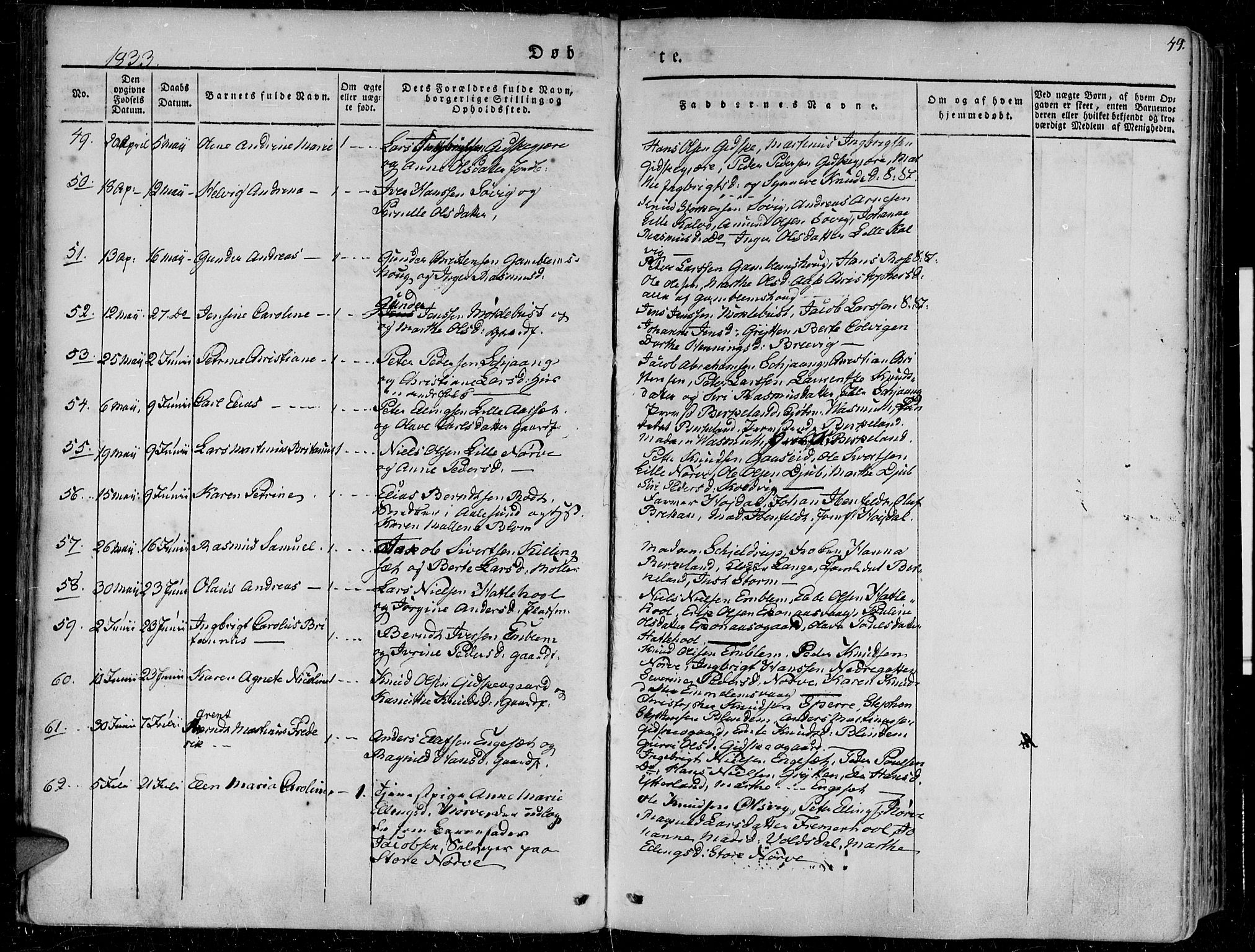 Ministerialprotokoller, klokkerbøker og fødselsregistre - Møre og Romsdal, AV/SAT-A-1454/528/L0395: Parish register (official) no. 528A06, 1828-1839, p. 49