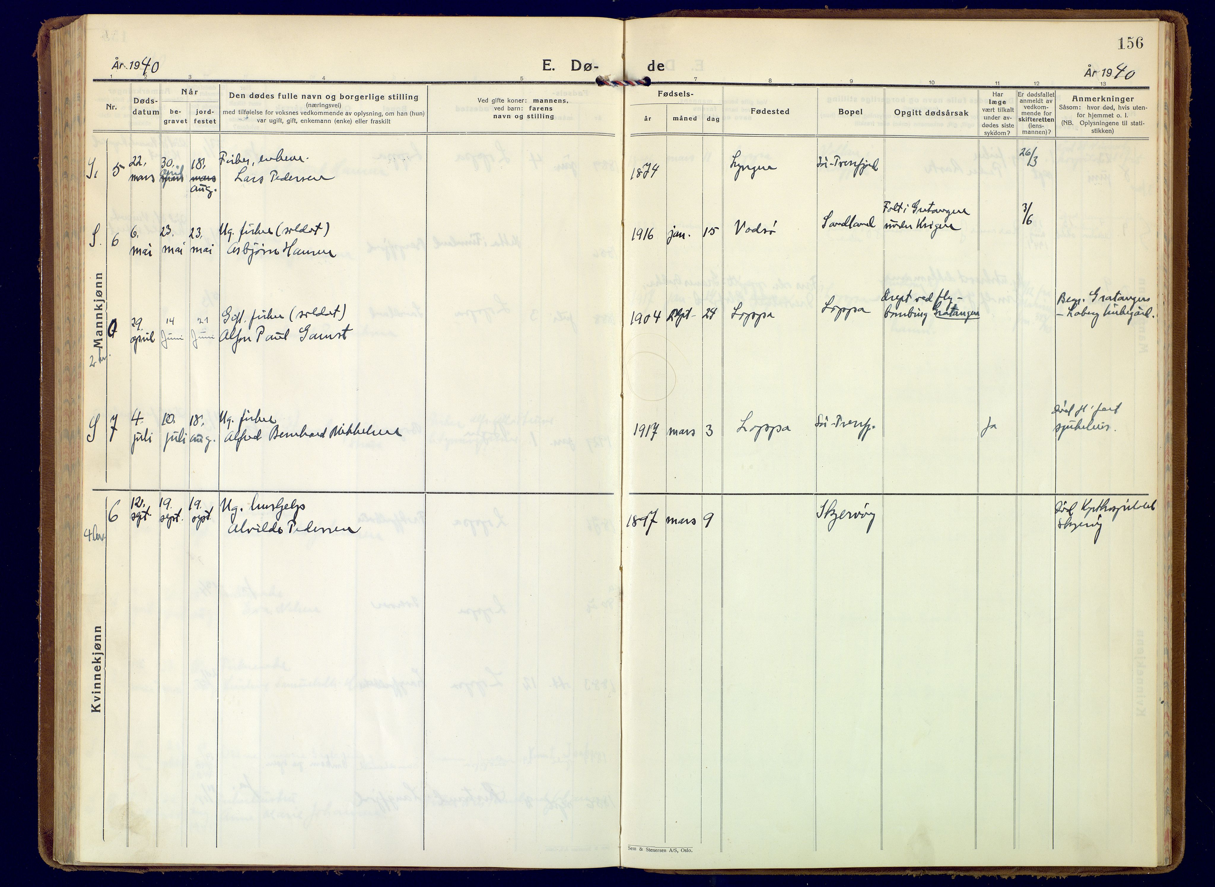 Loppa sokneprestkontor, AV/SATØ-S-1339/H/Ha/L0014kirke: Parish register (official) no. 14, 1933-1942, p. 156