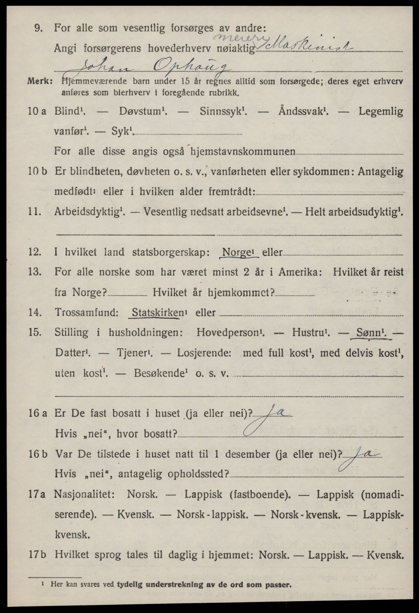 SAT, 1920 census for Ørland, 1920, p. 4774