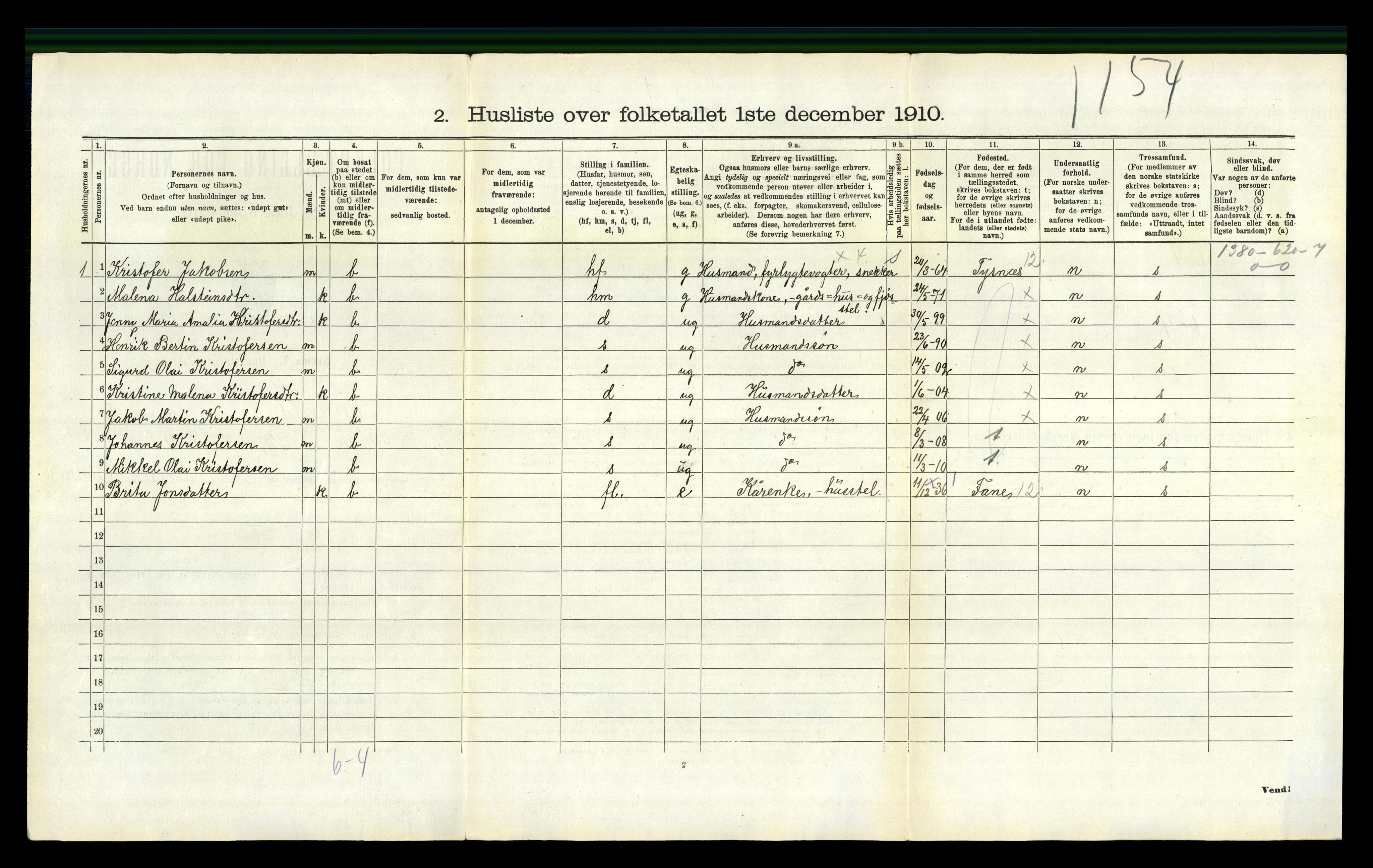 RA, 1910 census for Austevoll, 1910, p. 369