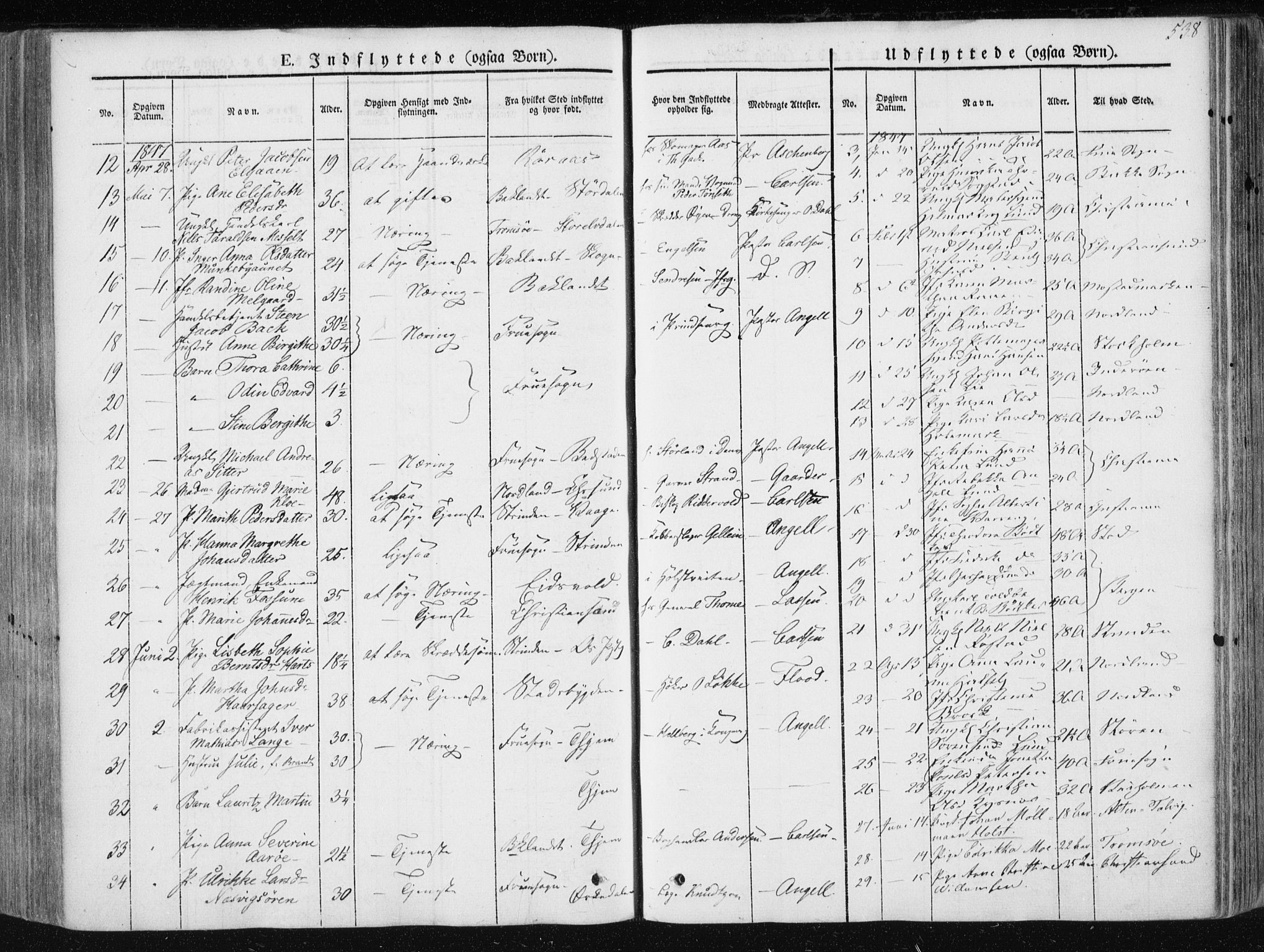 Ministerialprotokoller, klokkerbøker og fødselsregistre - Sør-Trøndelag, AV/SAT-A-1456/601/L0049: Parish register (official) no. 601A17, 1839-1847, p. 538