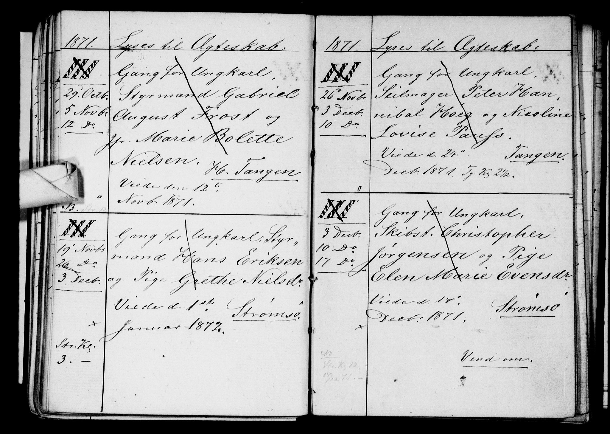 Strømsø kirkebøker, AV/SAKO-A-246/H/Ha/L0003: Banns register no. 3, 1866-1874