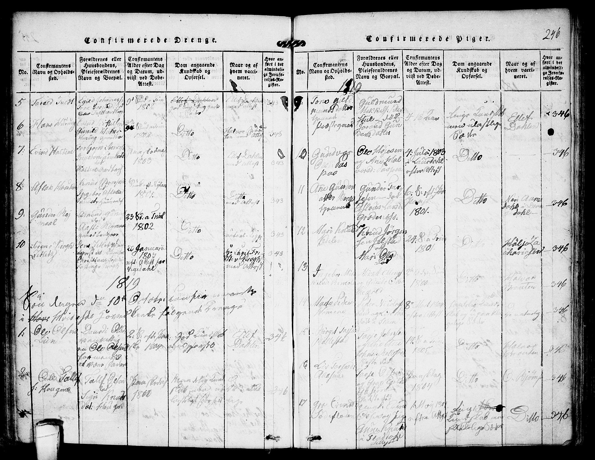 Kviteseid kirkebøker, SAKO/A-276/F/Fa/L0005: Parish register (official) no. I 5, 1815-1836, p. 246