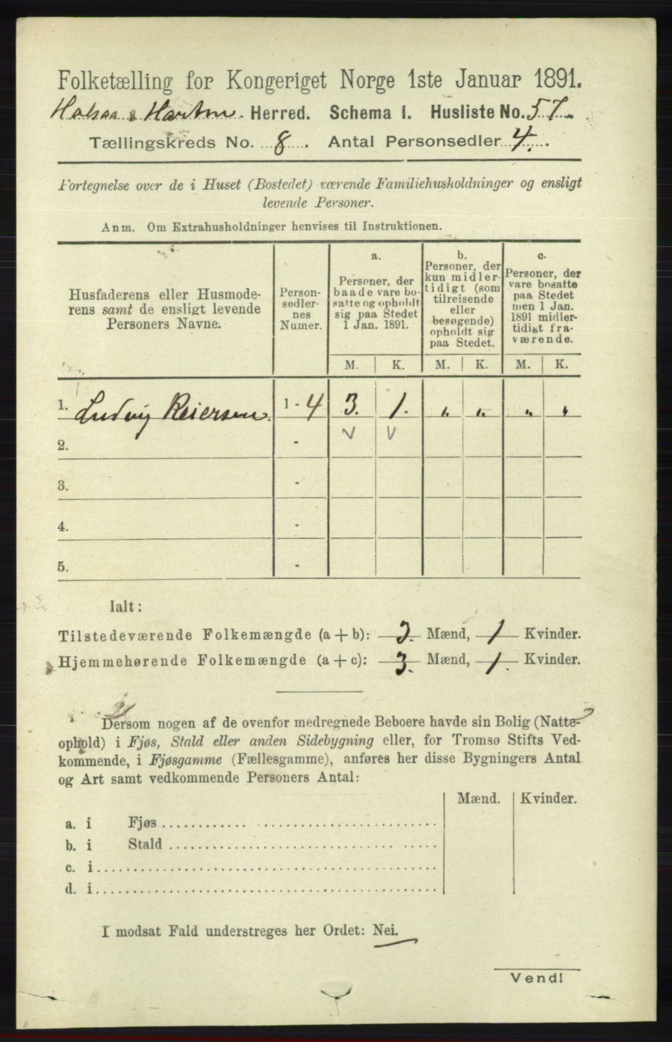 RA, 1891 census for 1019 Halse og Harkmark, 1891, p. 3247