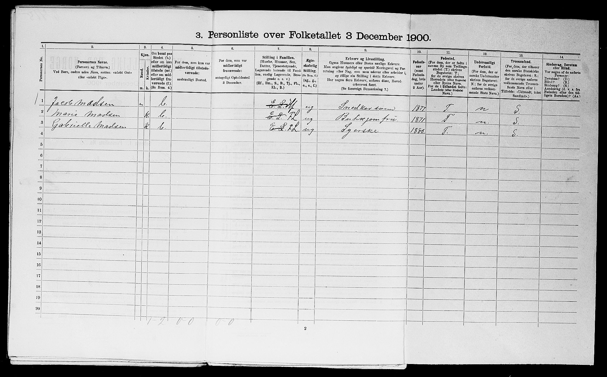 SAST, 1900 census for Haugesund, 1900, p. 623