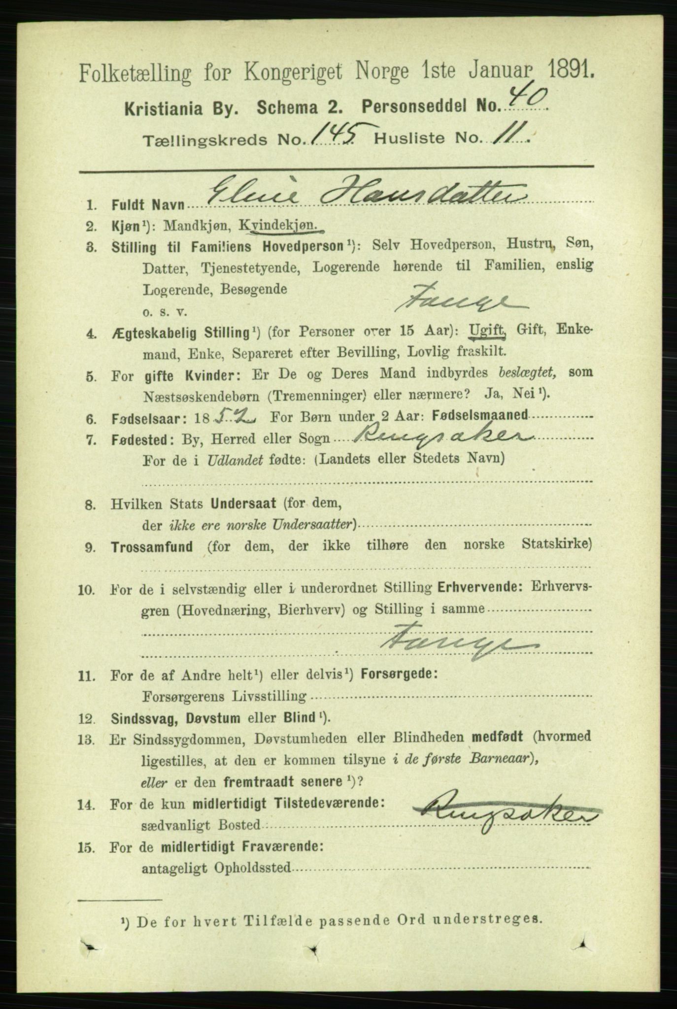 RA, 1891 census for 0301 Kristiania, 1891, p. 79705