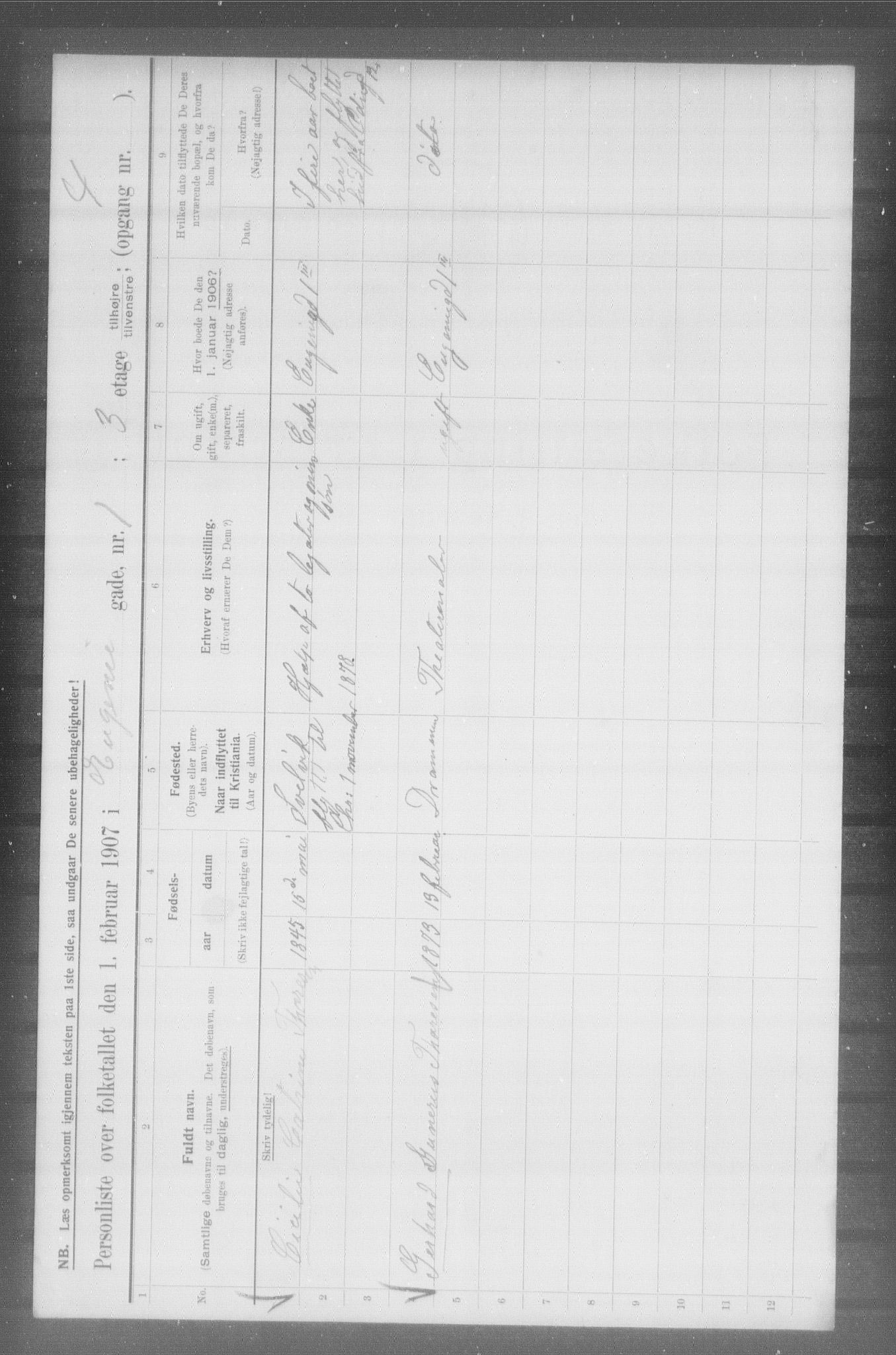 OBA, Municipal Census 1907 for Kristiania, 1907, p. 11430