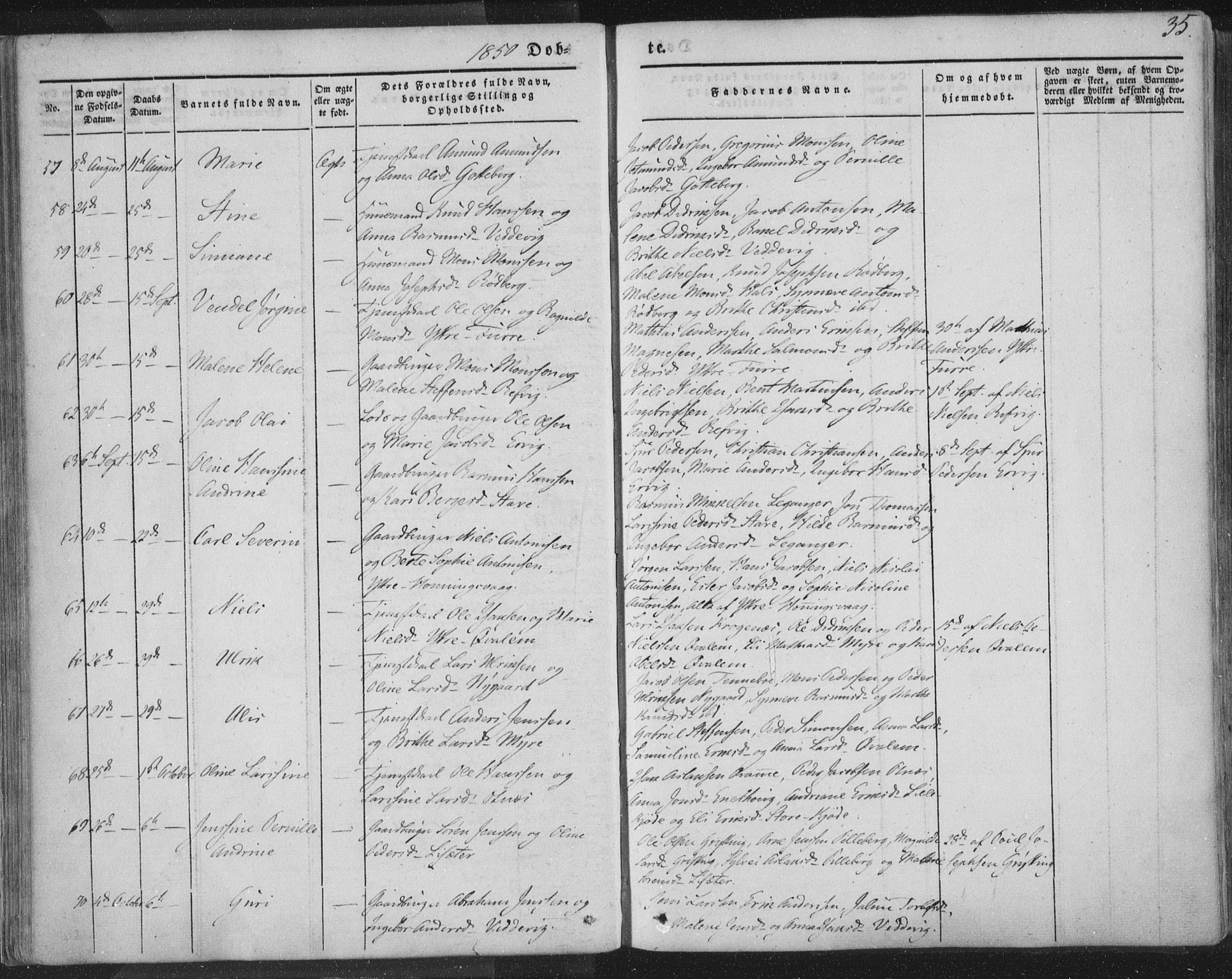 Selje sokneprestembete, AV/SAB-A-99938/H/Ha/Haa/Haaa: Parish register (official) no. A 10, 1844-1858, p. 35