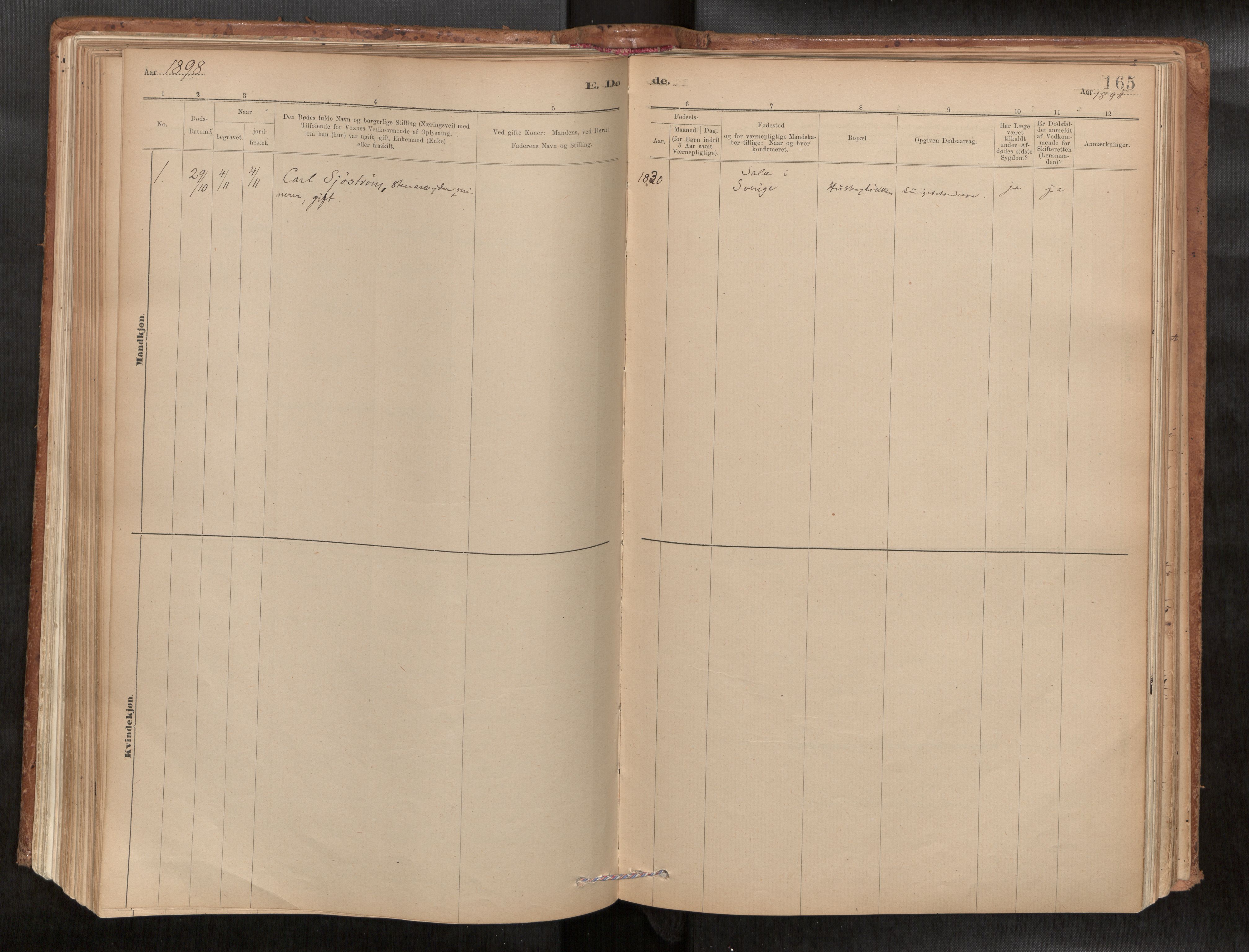 Ministerialprotokoller, klokkerbøker og fødselsregistre - Møre og Romsdal, SAT/A-1454/588/L1006: Parish register (official) no. 588A03, 1886-1912, p. 165