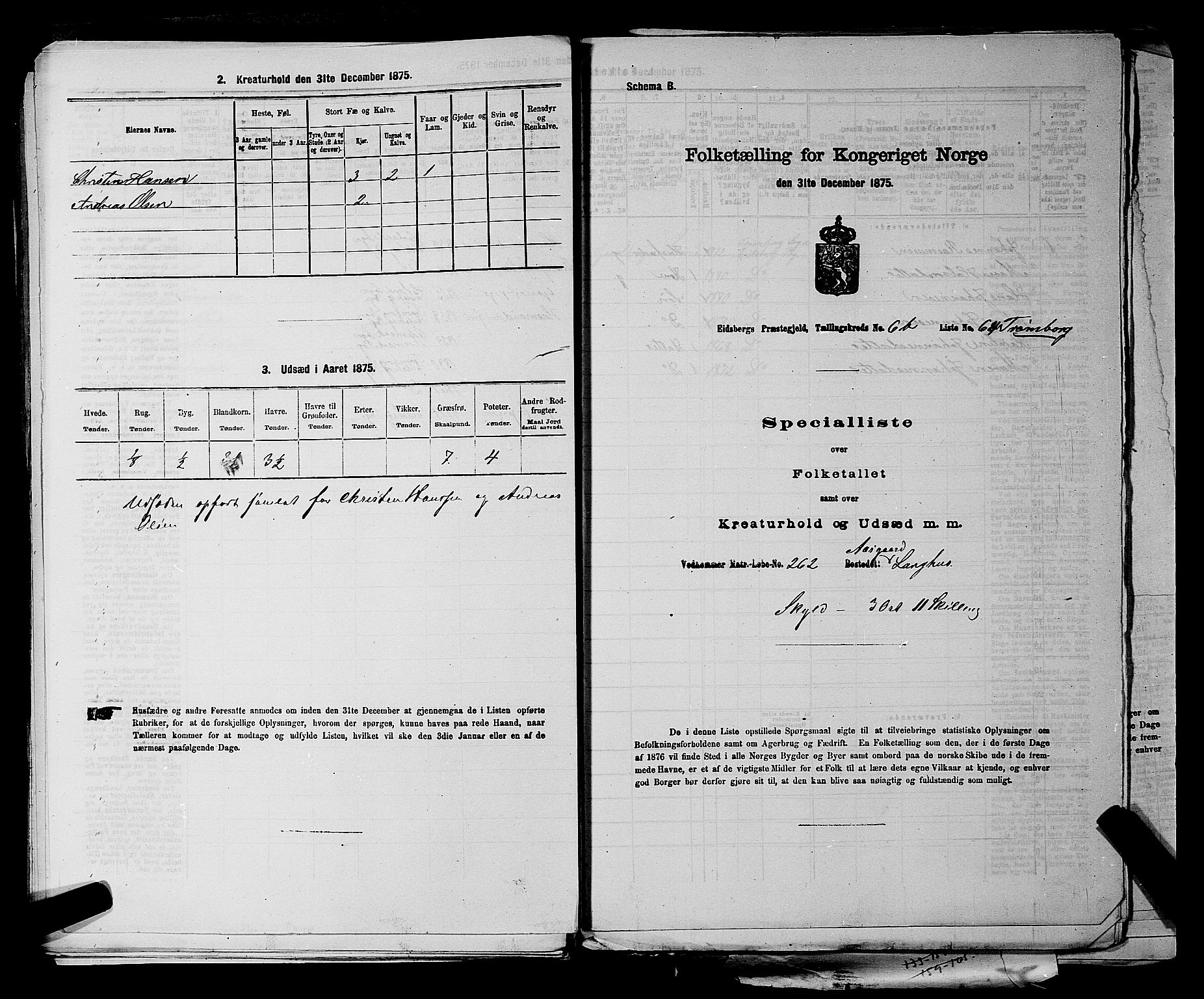 RA, 1875 census for 0125P Eidsberg, 1875, p. 1333