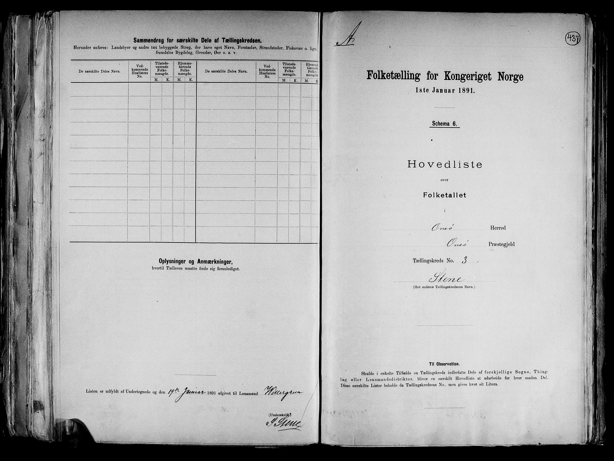 RA, 1891 census for 0134 Onsøy, 1891, p. 8