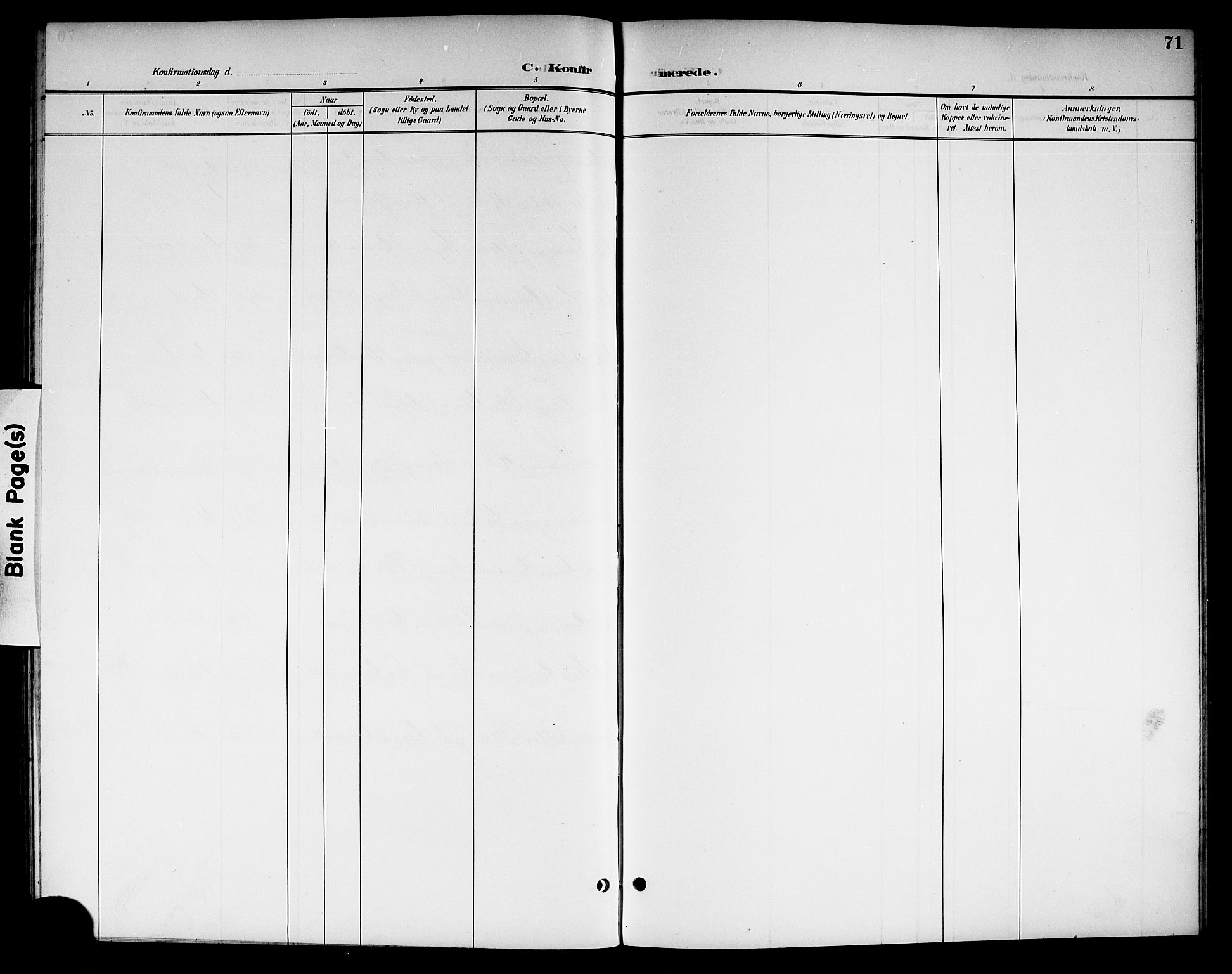 Kviteseid kirkebøker, SAKO/A-276/G/Gc/L0001: Parish register (copy) no. III 1, 1893-1916, p. 71