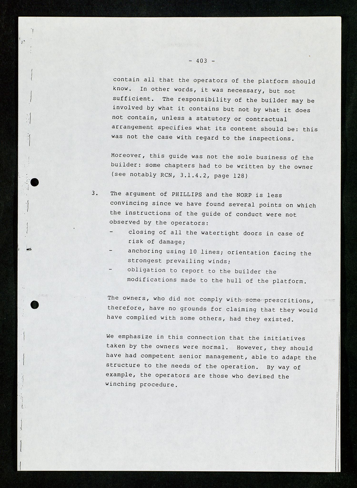 Pa 1503 - Stavanger Drilling AS, AV/SAST-A-101906/Da/L0007: Alexander L. Kielland - Rettssak i Paris, 1982-1988, p. 403