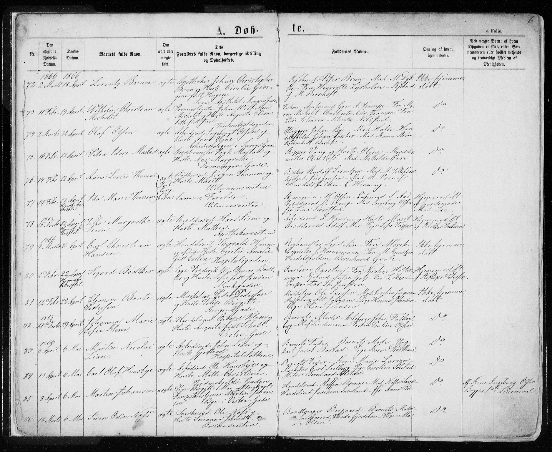 Ministerialprotokoller, klokkerbøker og fødselsregistre - Sør-Trøndelag, AV/SAT-A-1456/601/L0054: Parish register (official) no. 601A22, 1866-1877, p. 6