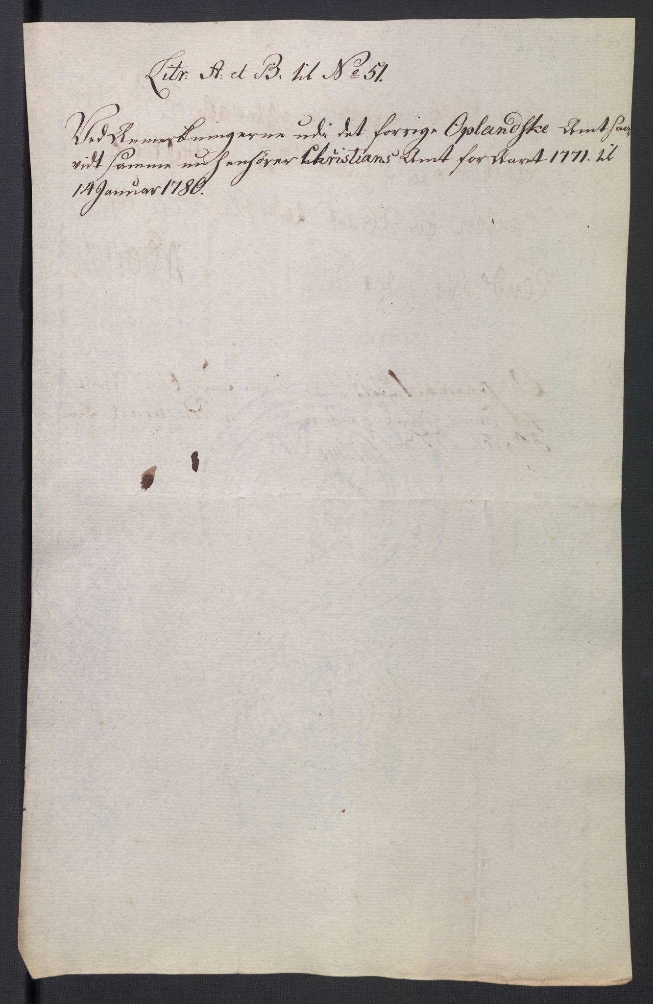 Rentekammeret inntil 1814, Reviderte regnskaper, Mindre regnskaper, AV/RA-EA-4068/Rb/L0014: Opplands amt, 1771-1779, p. 19