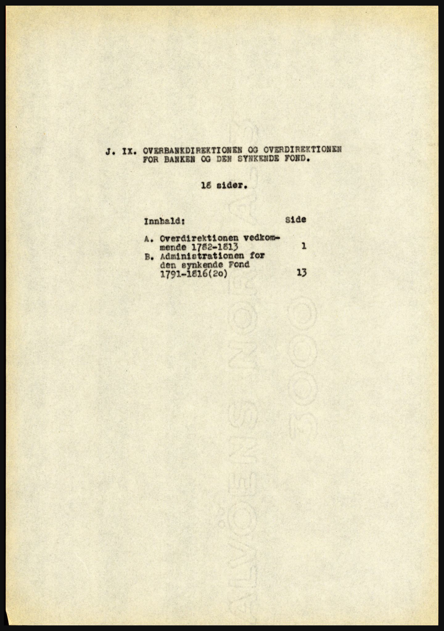 Riksarkivet, Seksjon for eldre arkiv og spesialsamlinger, AV/RA-EA-6797/H/Ha, 1953