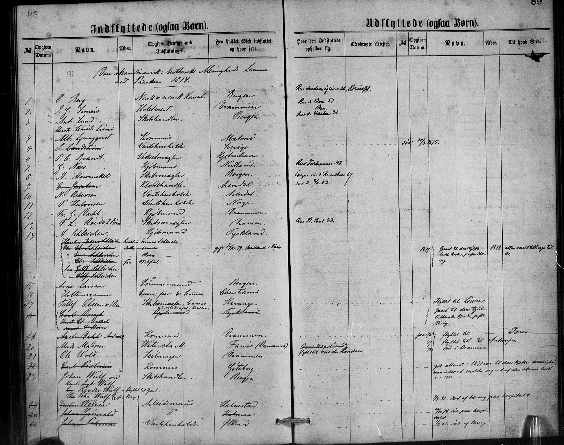 Den norske sjømannsmisjon i utlandet/Antwerpen, SAB/SAB/PA-0105/H/Ha/L0001: Parish register (official) no. A 1, 1865-1887, p. 89