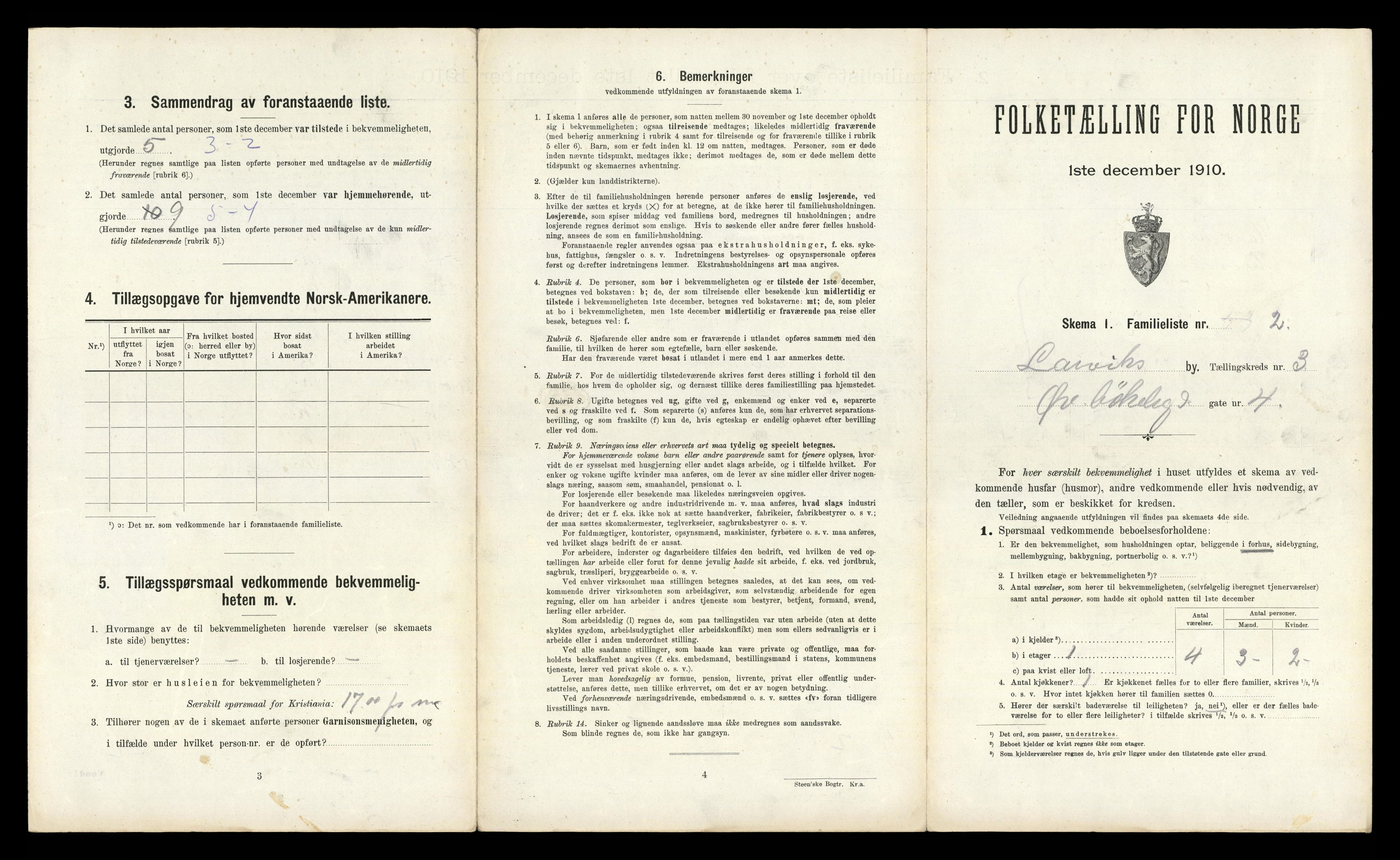 RA, 1910 census for Larvik, 1910, p. 1269