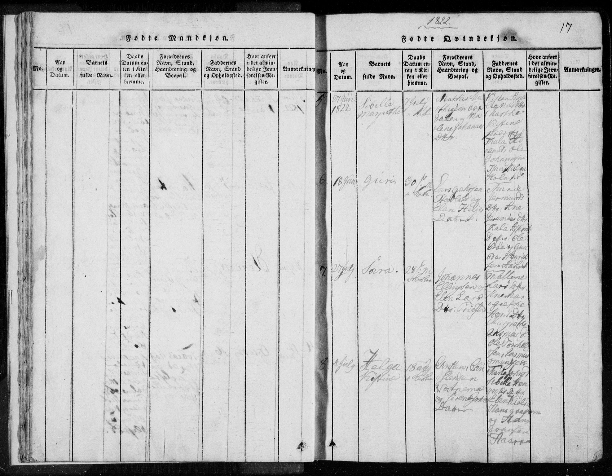 Eigersund sokneprestkontor, AV/SAST-A-101807/S08/L0008: Parish register (official) no. A 8, 1816-1847, p. 17