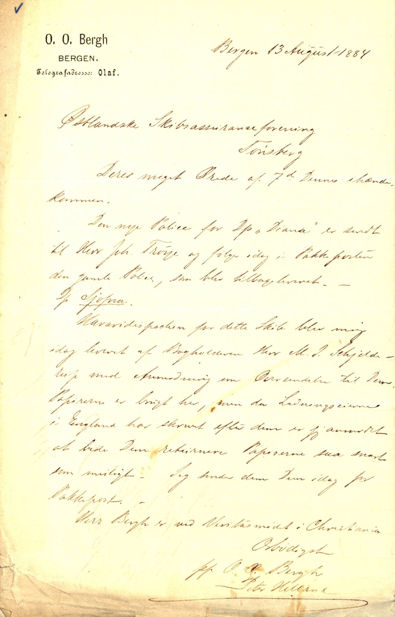 Pa 63 - Østlandske skibsassuranceforening, VEMU/A-1079/G/Ga/L0017/0005: Havaridokumenter / Signe, Hurra, Activ, Sjofna, Senior, Scandia, 1884, p. 72