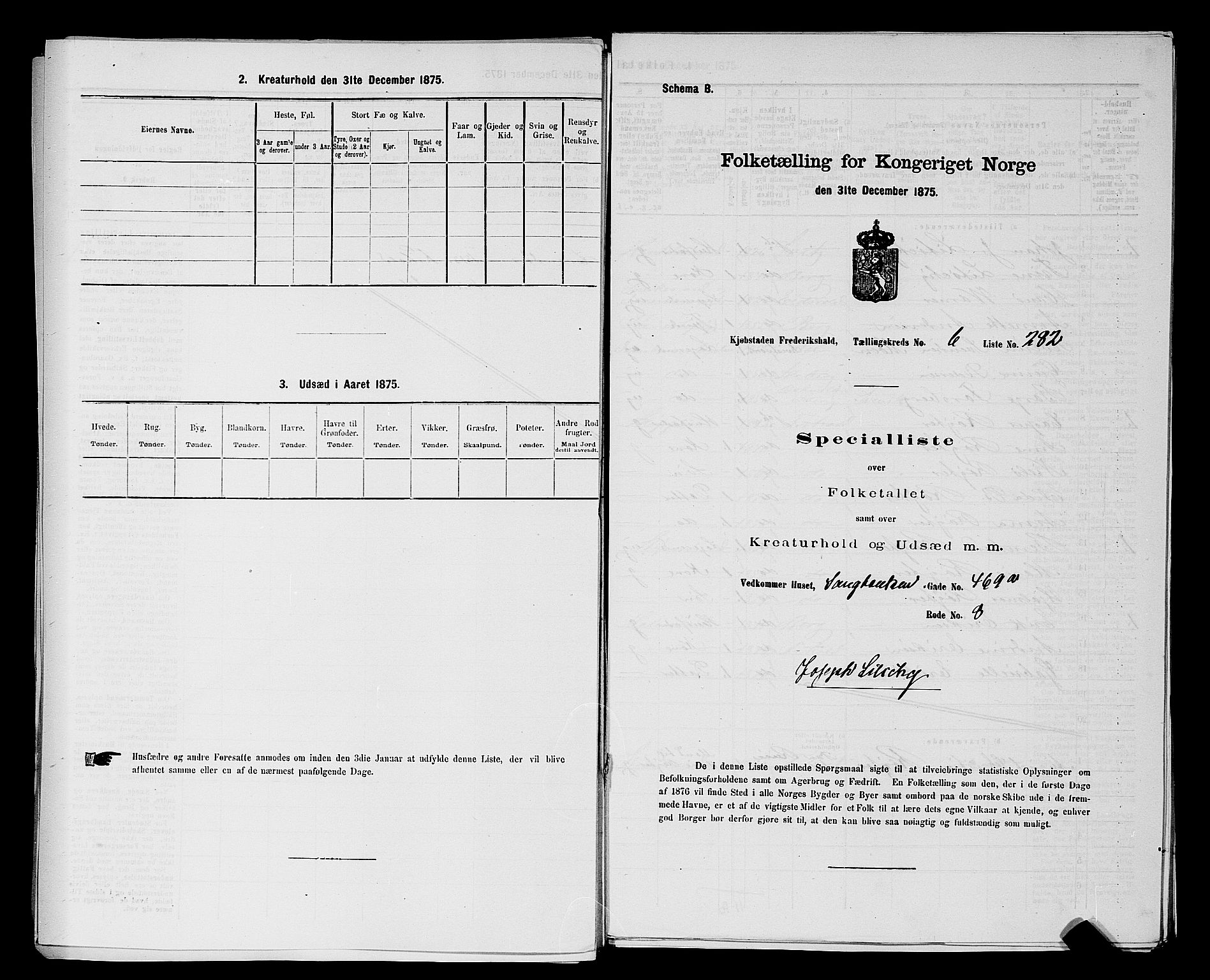 RA, 1875 census for 0101P Fredrikshald, 1875, p. 792