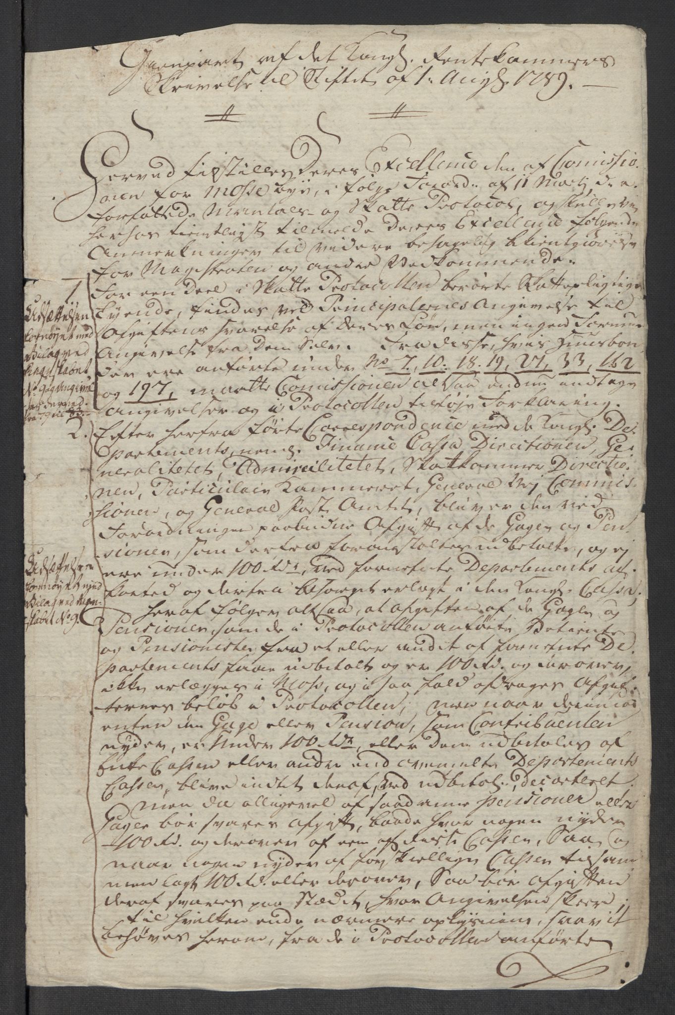 Rentekammeret inntil 1814, Reviderte regnskaper, Mindre regnskaper, AV/RA-EA-4068/Rf/Rfe/L0024: Modum Blåfarvevverk, Molde, Moss, 1789, p. 344