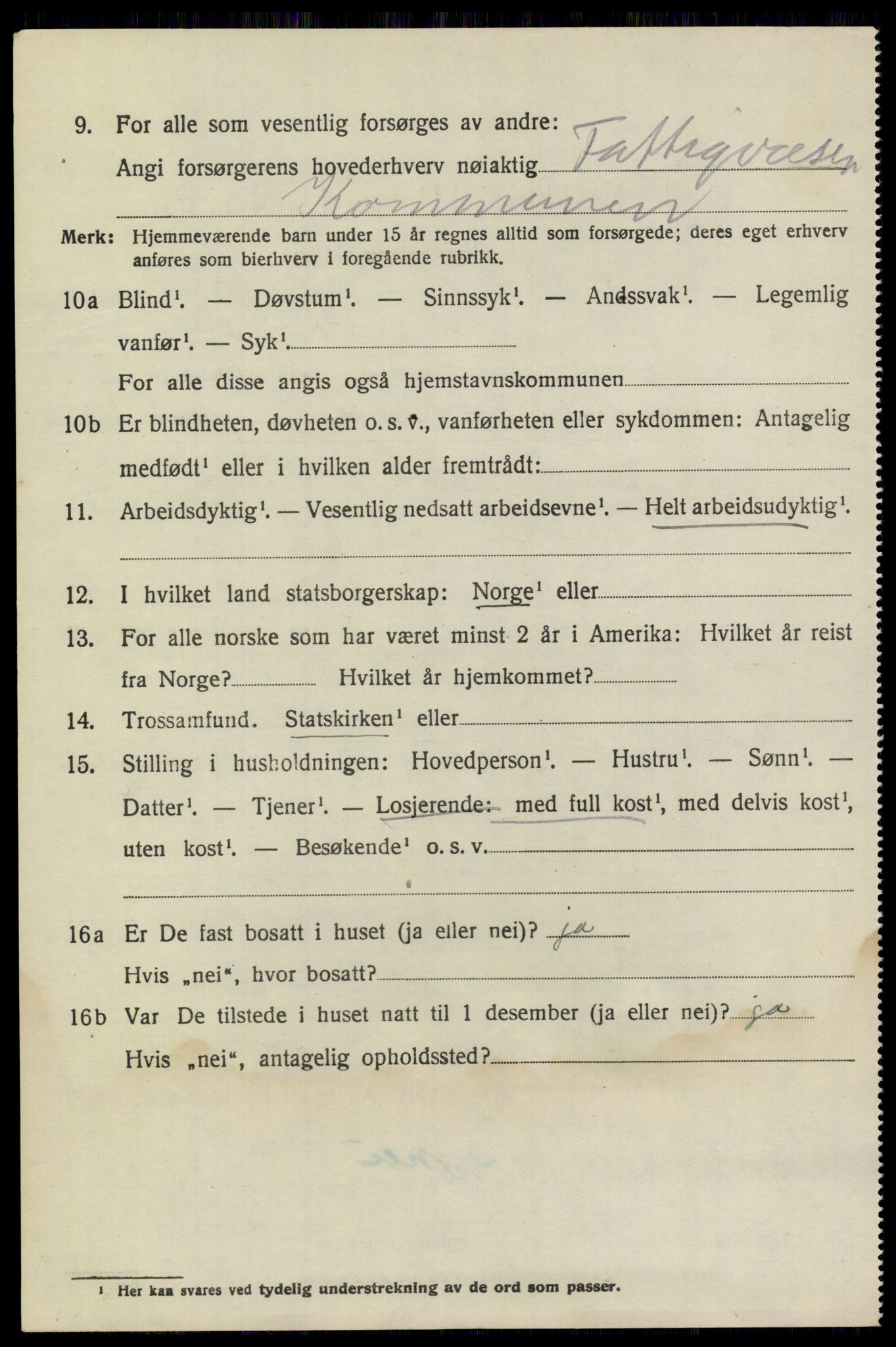 SAKO, 1920 census for Gransherad, 1920, p. 2303