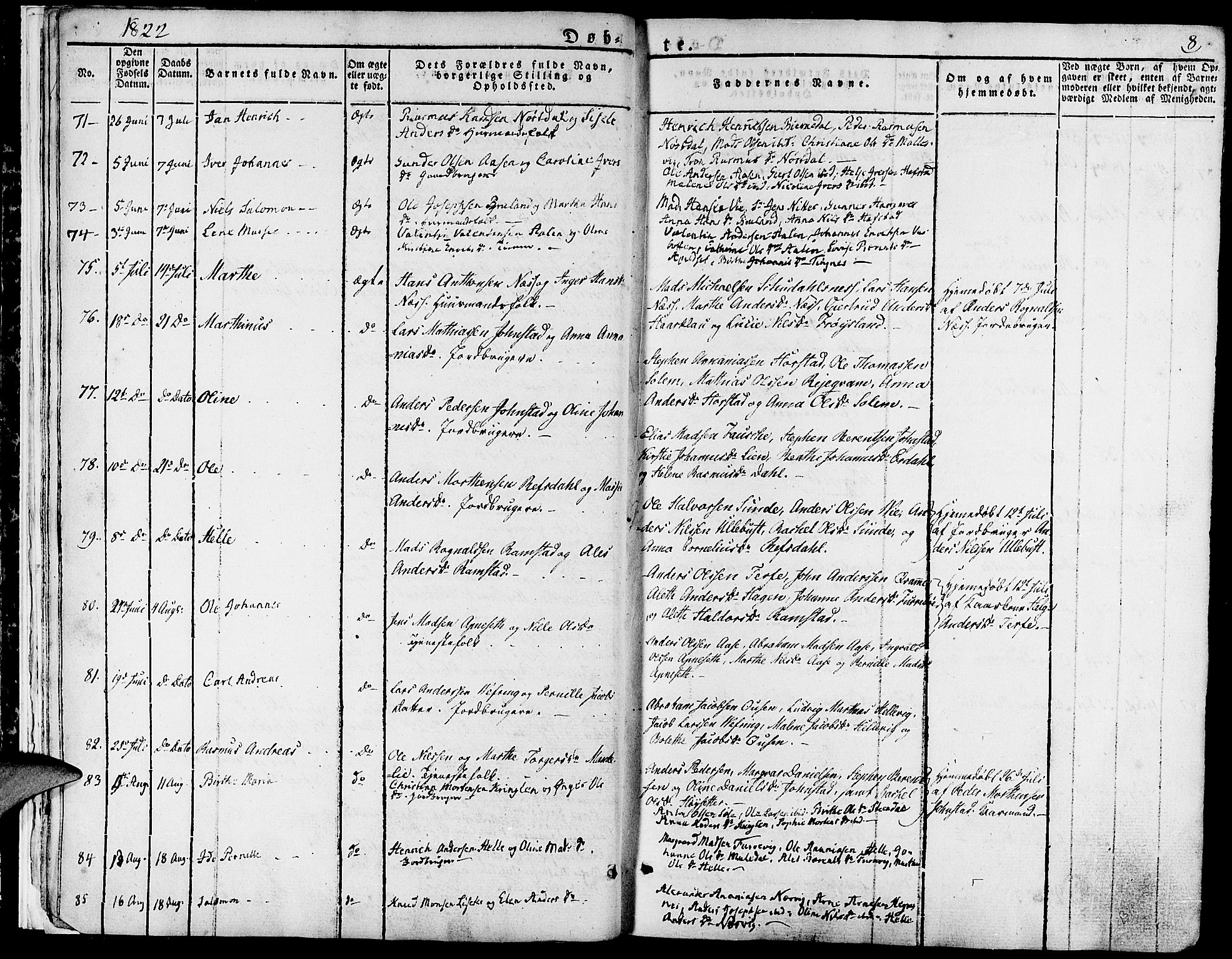 Førde sokneprestembete, SAB/A-79901/H/Haa/Haaa/L0006: Parish register (official) no. A 6, 1821-1842, p. 8