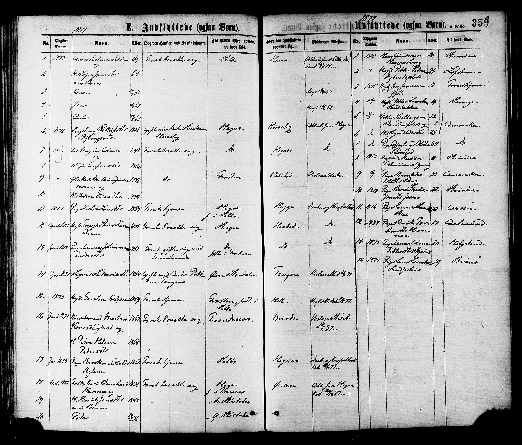 Ministerialprotokoller, klokkerbøker og fødselsregistre - Nord-Trøndelag, SAT/A-1458/709/L0076: Parish register (official) no. 709A16, 1871-1879, p. 359
