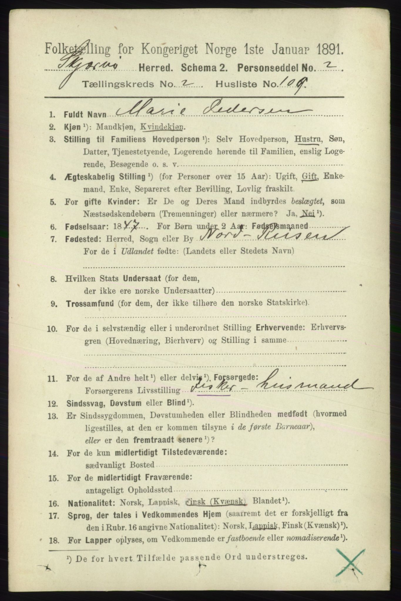 RA, 1891 census for 1941 Skjervøy, 1891, p. 1785