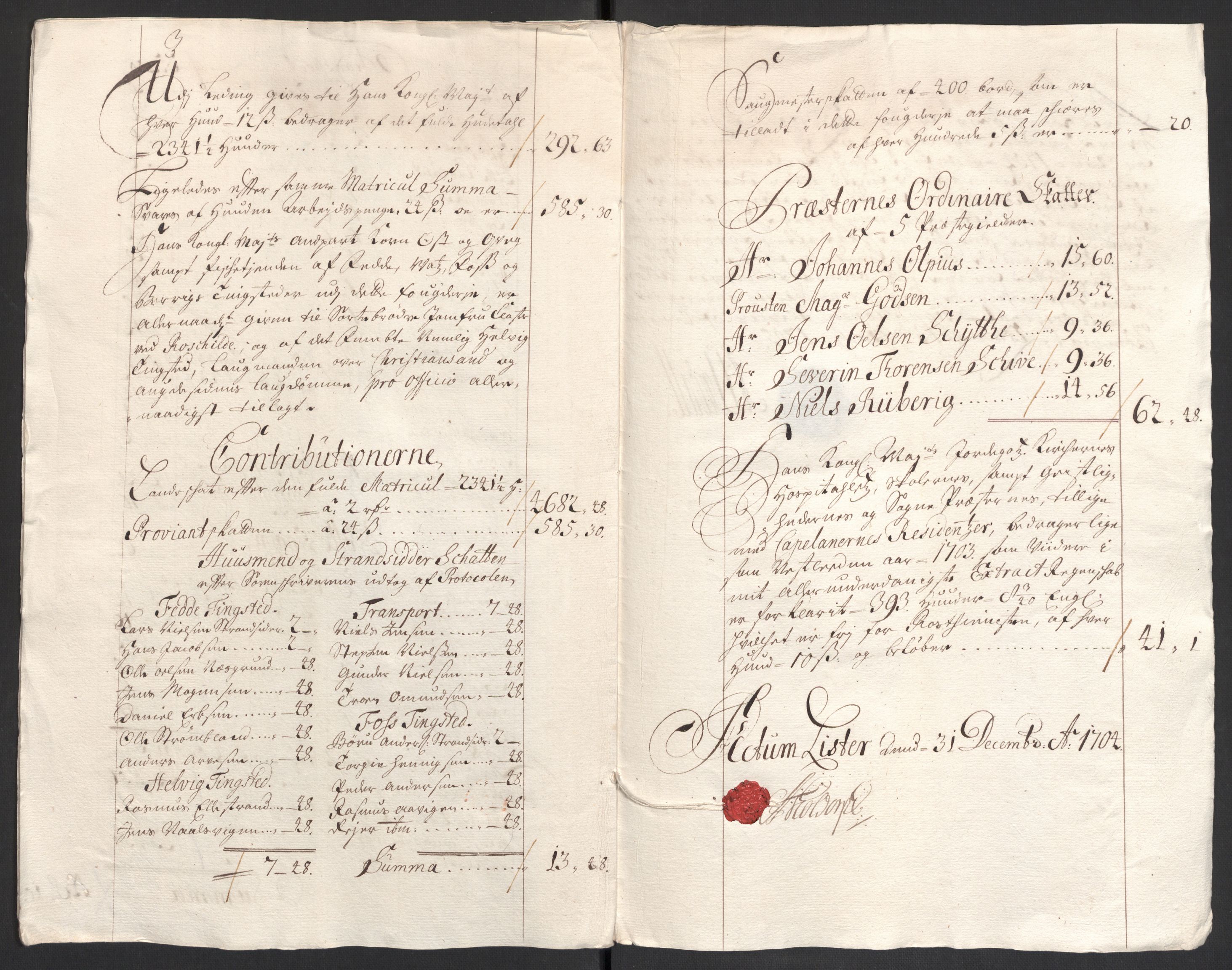Rentekammeret inntil 1814, Reviderte regnskaper, Fogderegnskap, RA/EA-4092/R43/L2550: Fogderegnskap Lista og Mandal, 1703-1704, p. 244