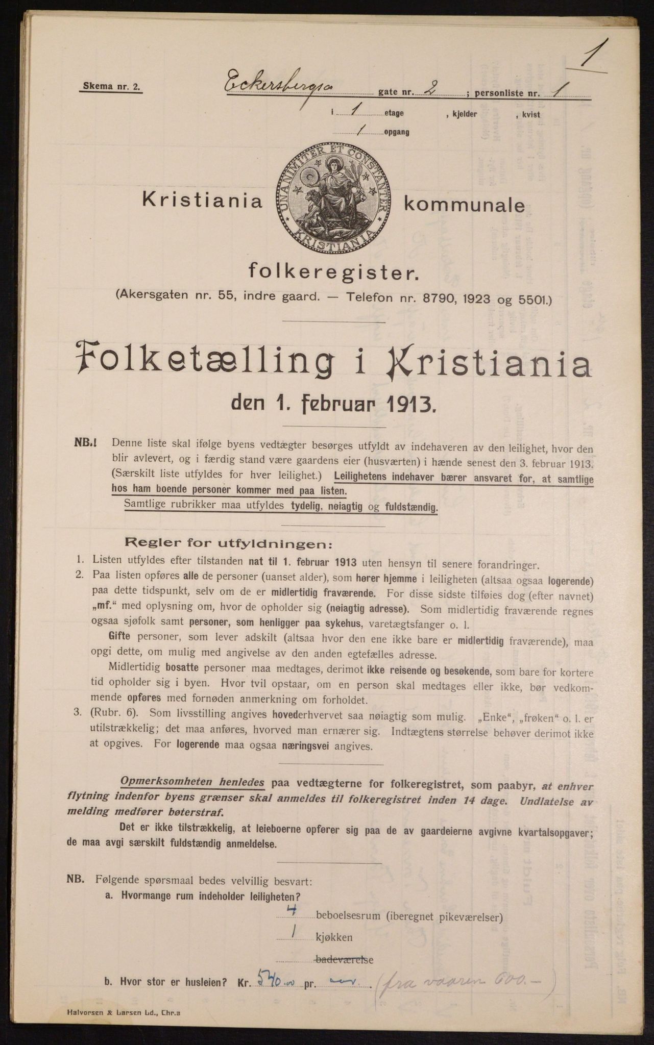 OBA, Municipal Census 1913 for Kristiania, 1913, p. 18261