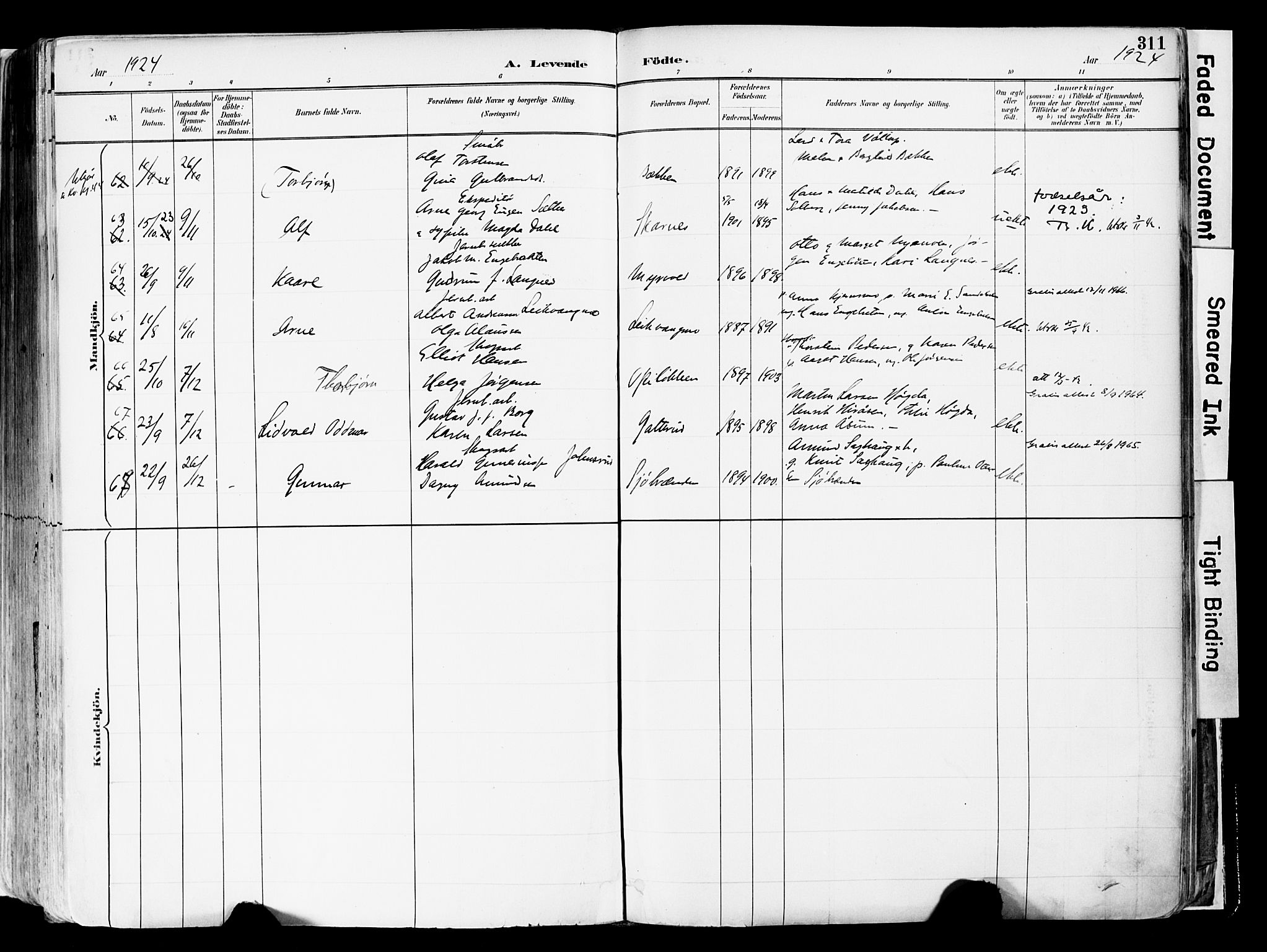 Sør-Odal prestekontor, AV/SAH-PREST-030/H/Ha/Haa/L0006: Parish register (official) no. 6, 1886-1931, p. 311