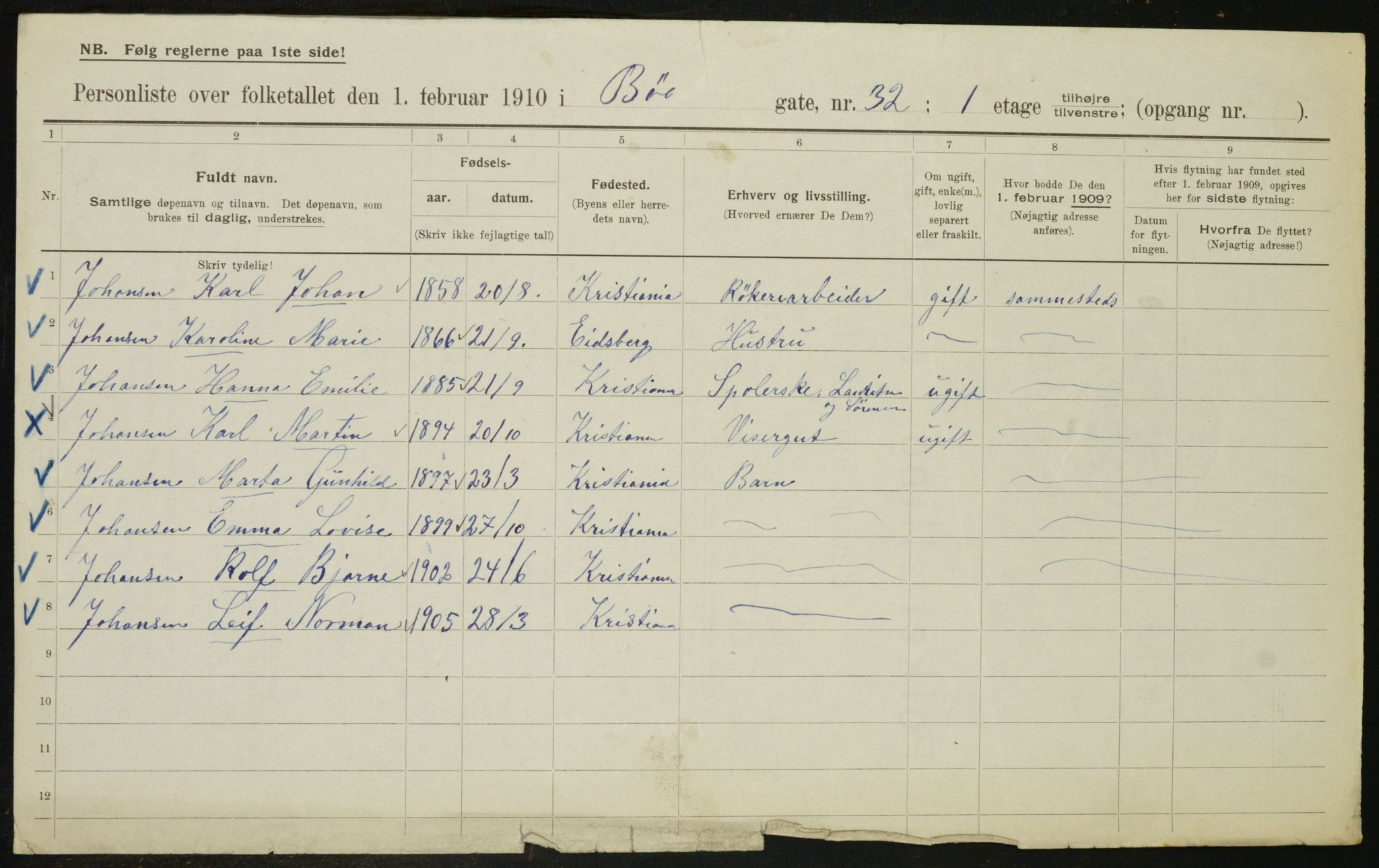 OBA, Municipal Census 1910 for Kristiania, 1910, p. 10867